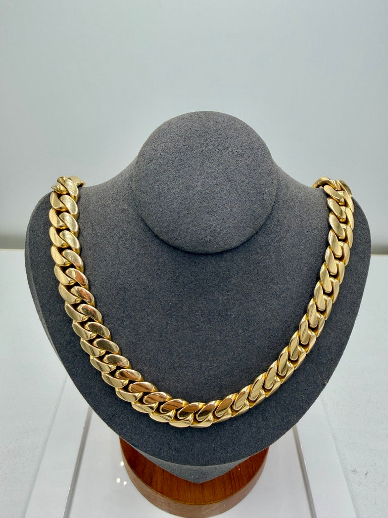 14K Yellow Gold Cuban Link Chain – 26” / 12mm Heavy Miami Cuban Necklace (209.2g)