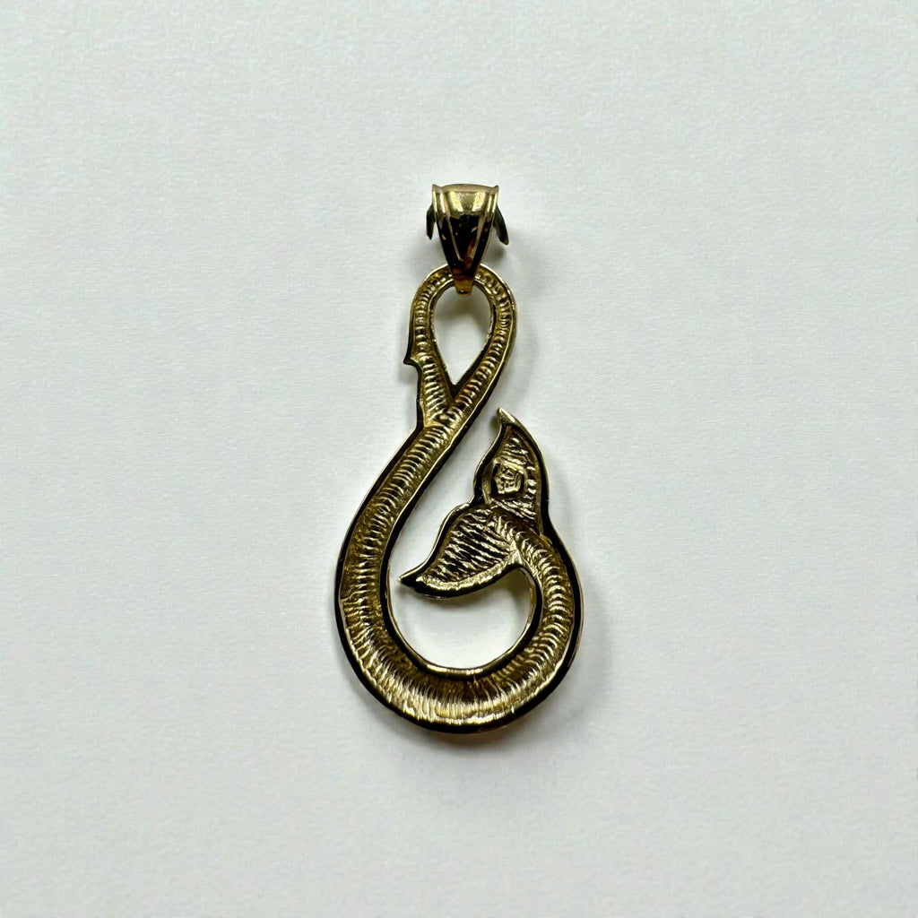 14K Yellow Gold Mermaid Tail Pendant – 4.3 Grams | Nautical Ocean-Inspired Design