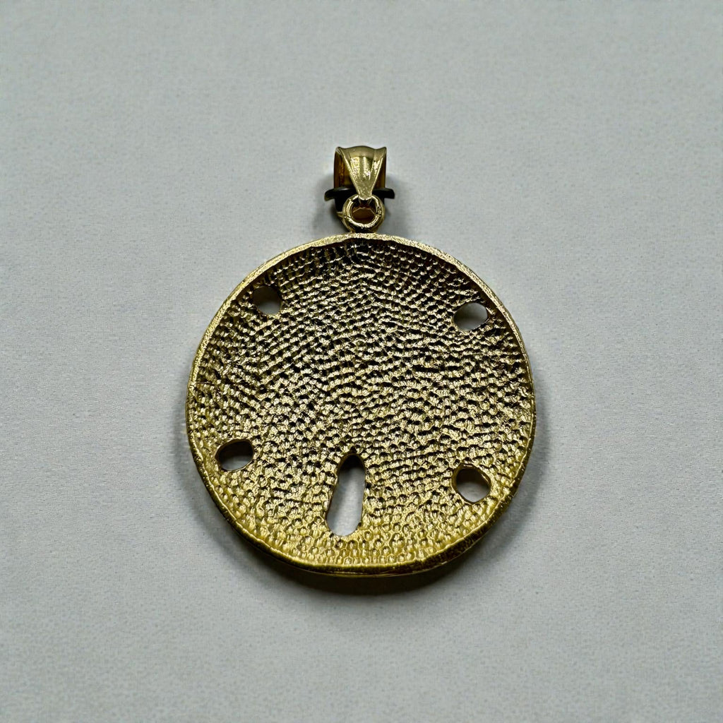 14K Yellow Gold Sand Dollar Pendant – 7.0 Grams | Nautical Coastal Design