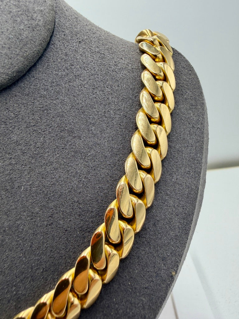 14K Yellow Gold Cuban Link Chain – 26” / 12mm Heavy Miami Cuban Necklace (209.2g)