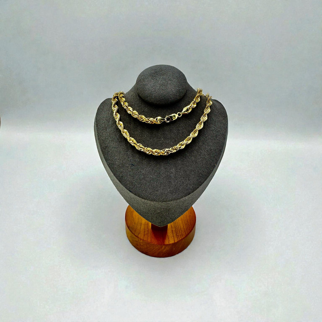 10K Yellow Gold Rope Chain – 20 Inches / 5mm – 45.5 Grams (USED)