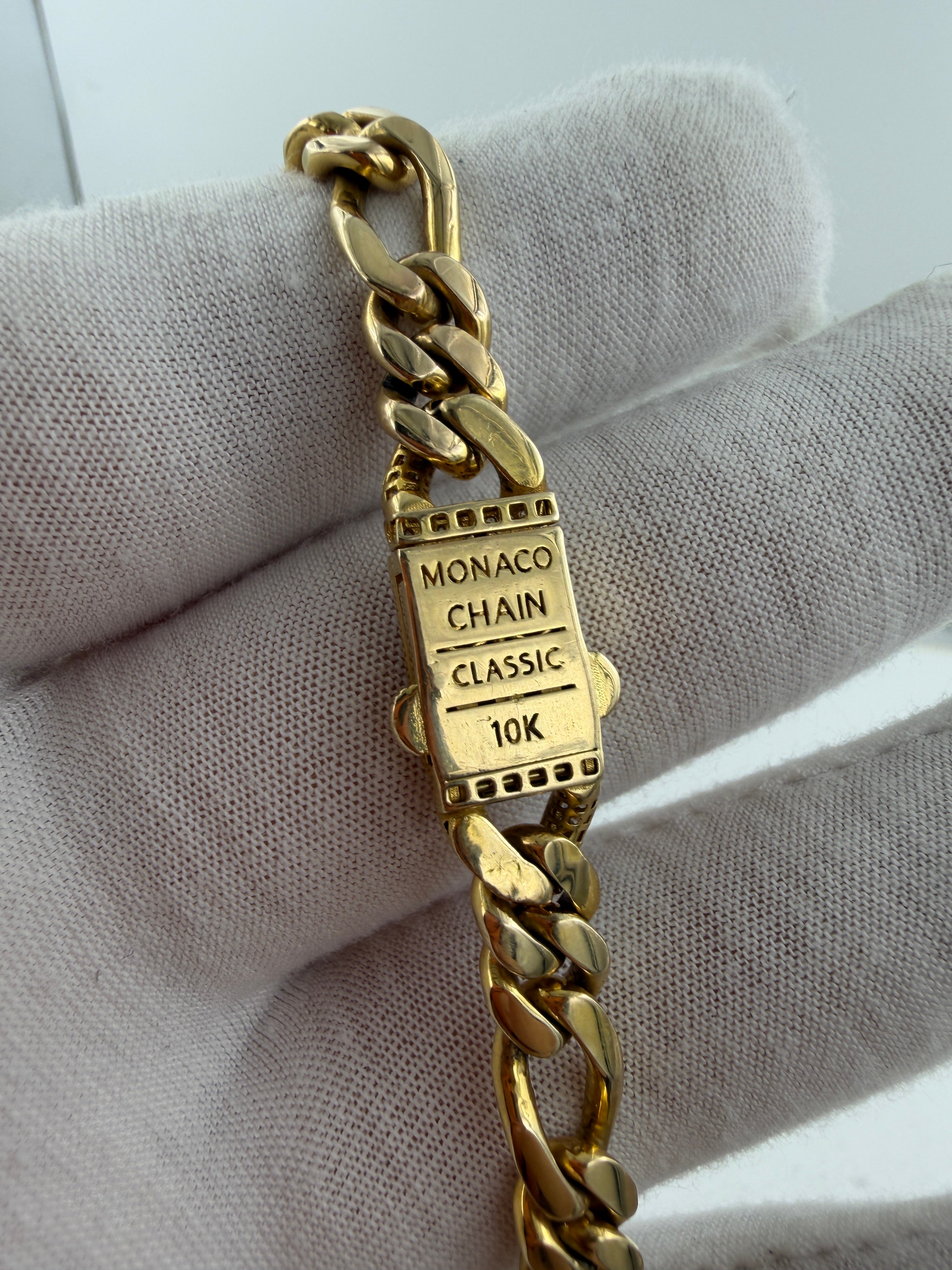 10K Yellow Gold Figaro Chain – 27” / 7.5mm (92.7g) – Monaco