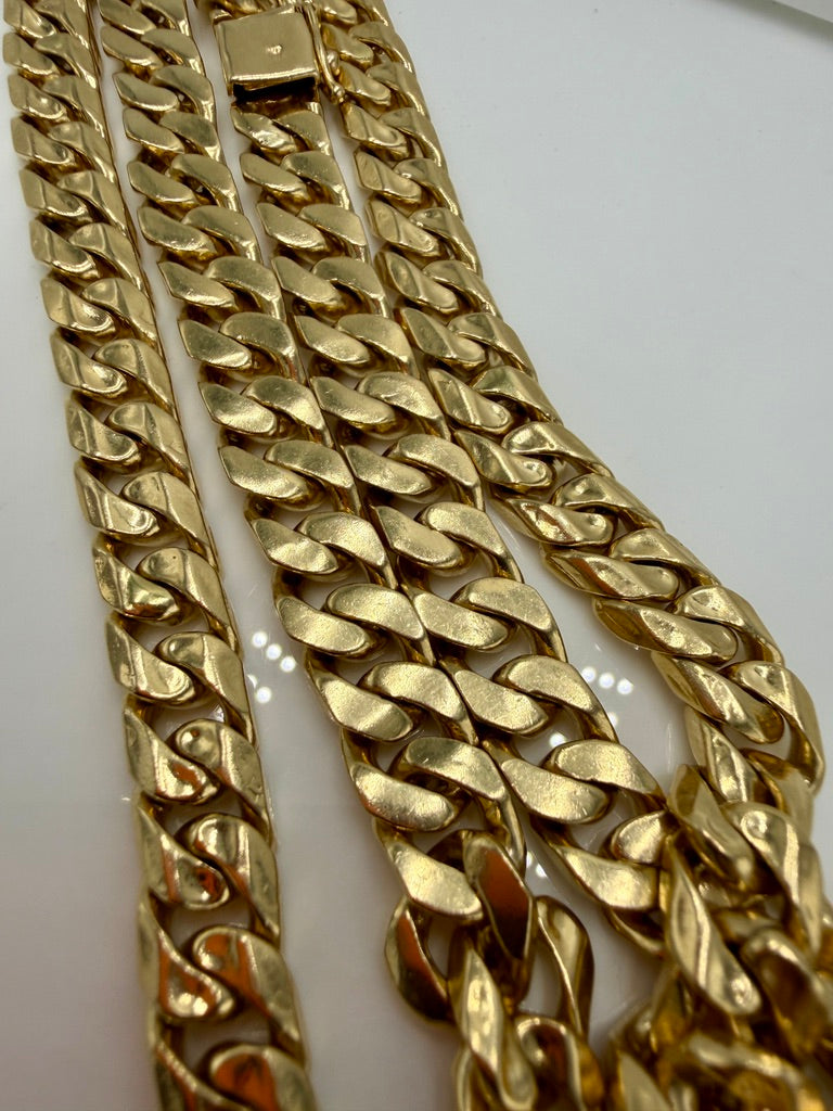 4K Yellow Gold Cuban Link Chain – 31” / 8mm Heavy Miami Cuban Necklace (169.4g)