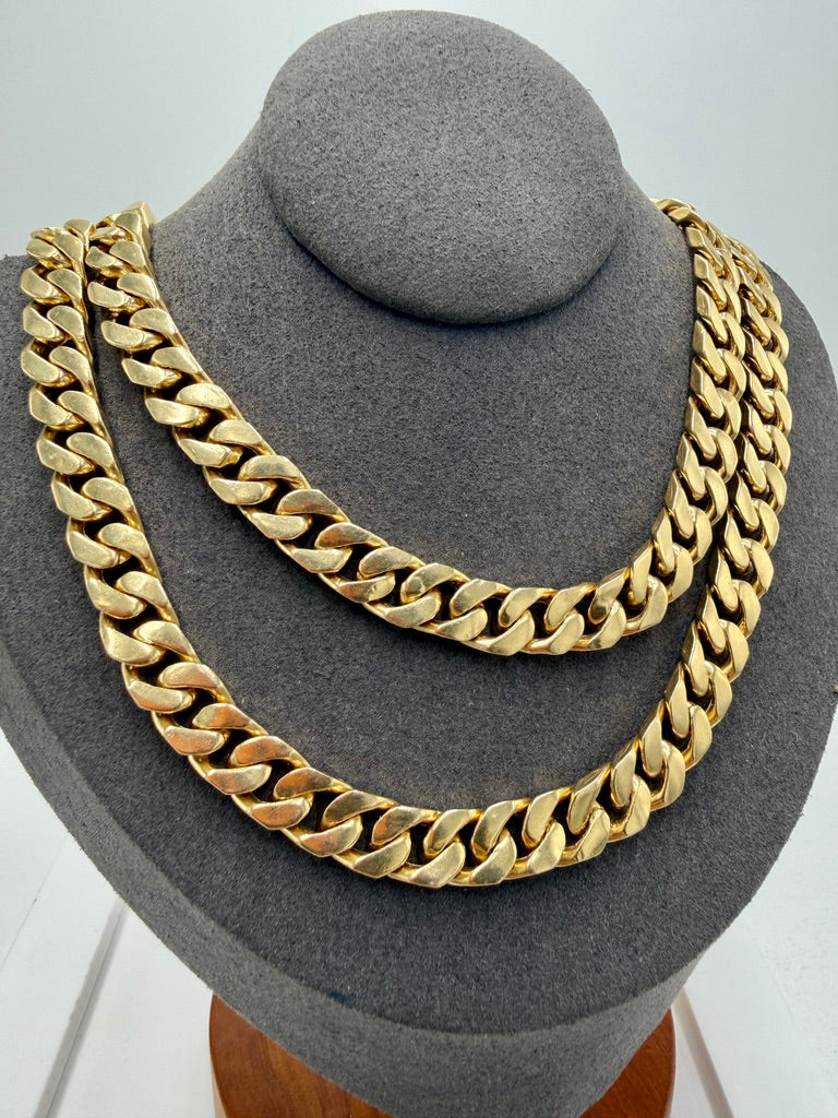 4K Yellow Gold Cuban Link Chain – 31” / 8mm Heavy Miami Cuban Necklace (169.4g)