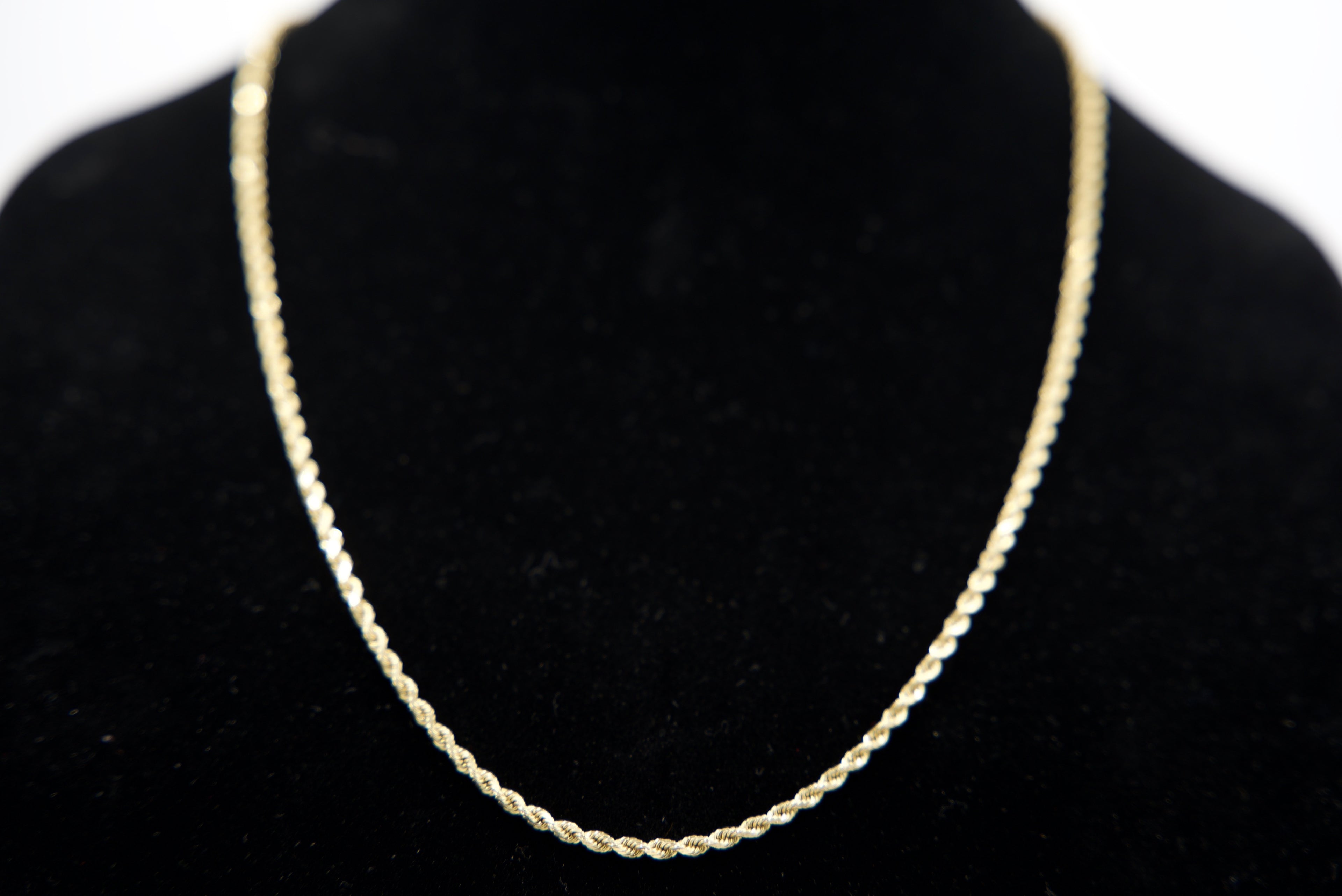 14K Gold Rope Chain 9.3 Grams 24 Inches 3mm