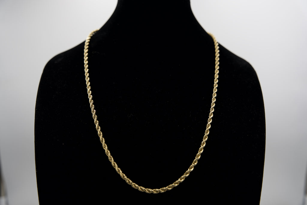 10K Gold Rope Chain 45.2 Grams 28 Inches 4mm