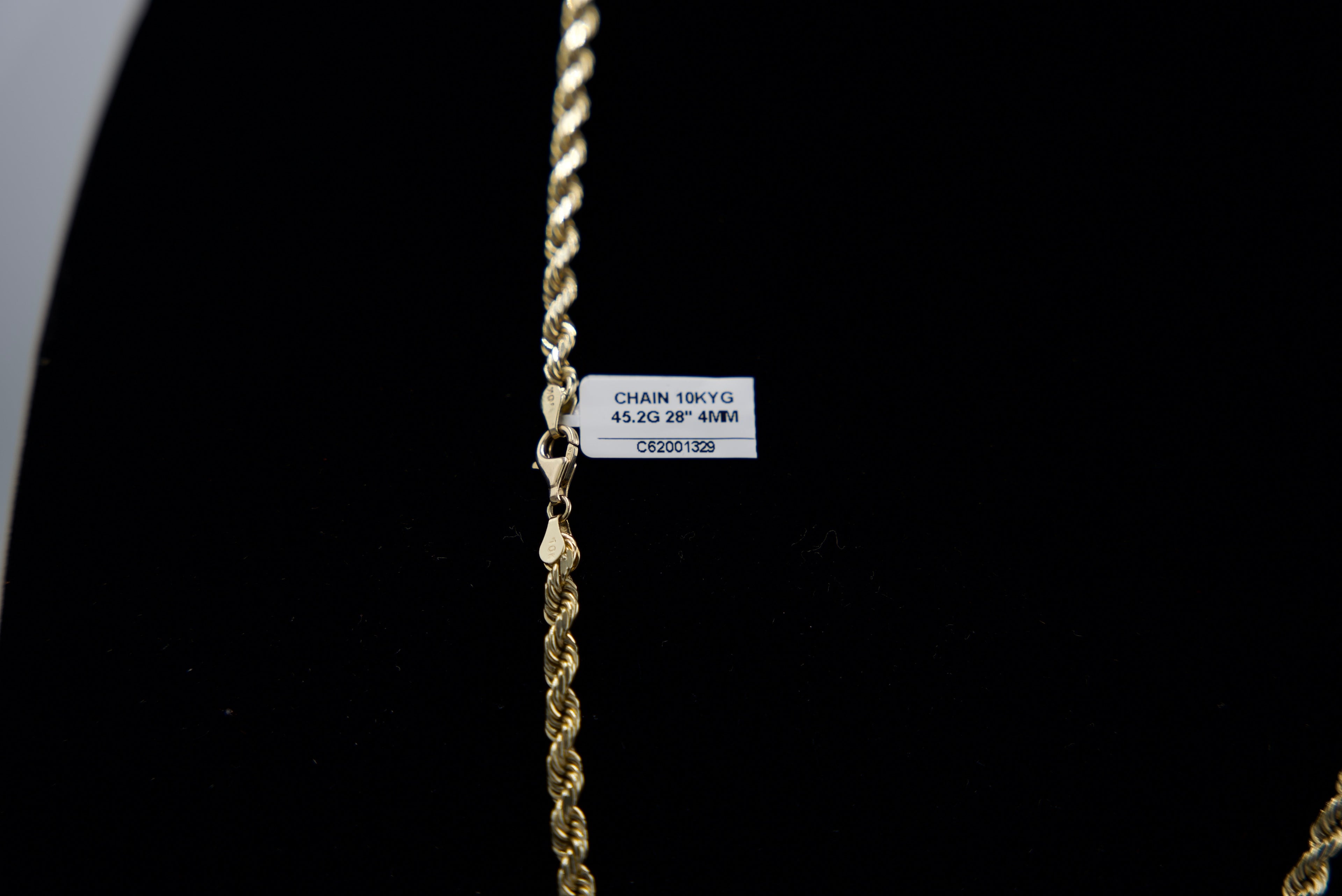 10K Gold Rope Chain 45.2 Grams 28 Inches 4mm