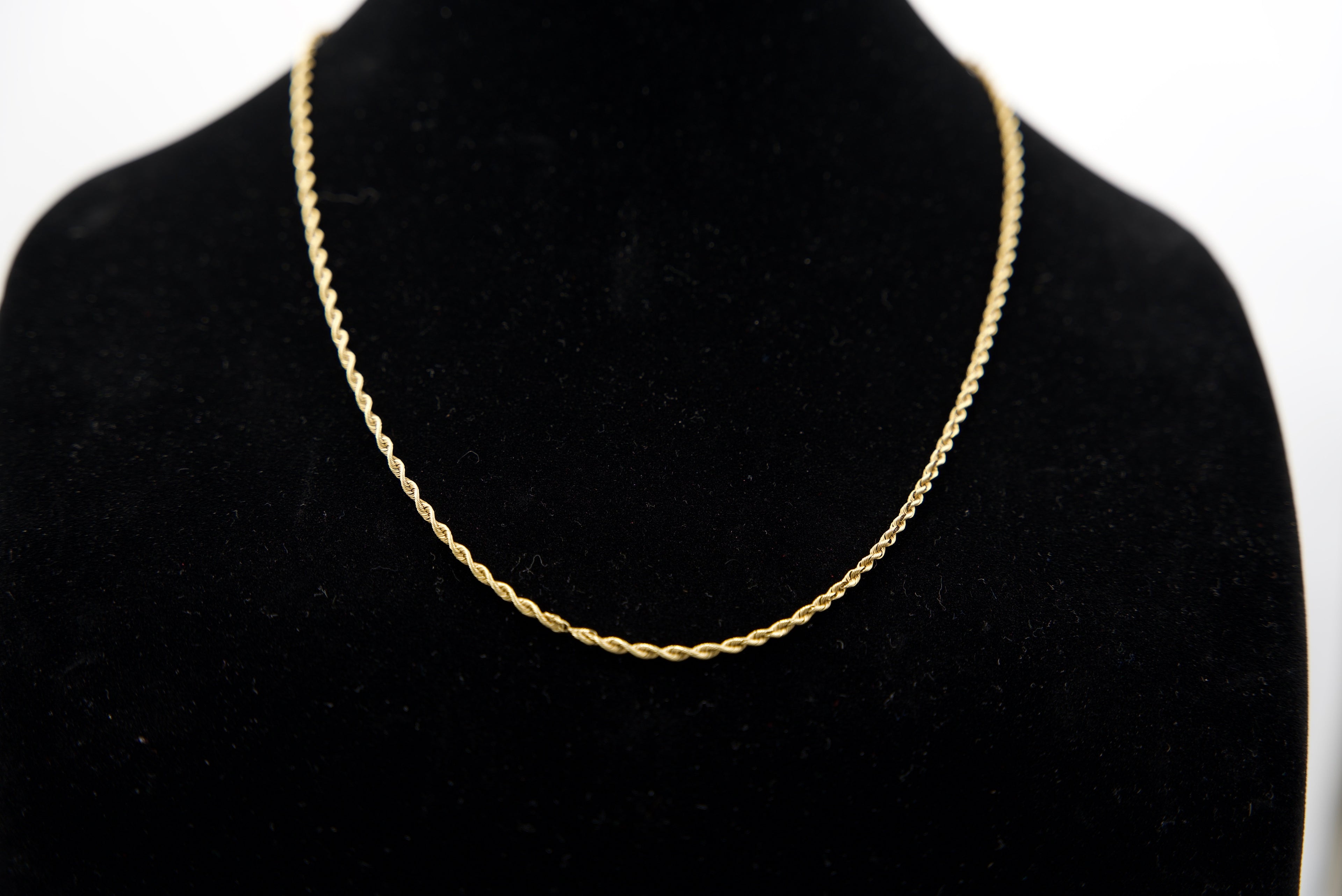 14K Gold Rope Chain 9.3 Grams 24 Inches 3mm