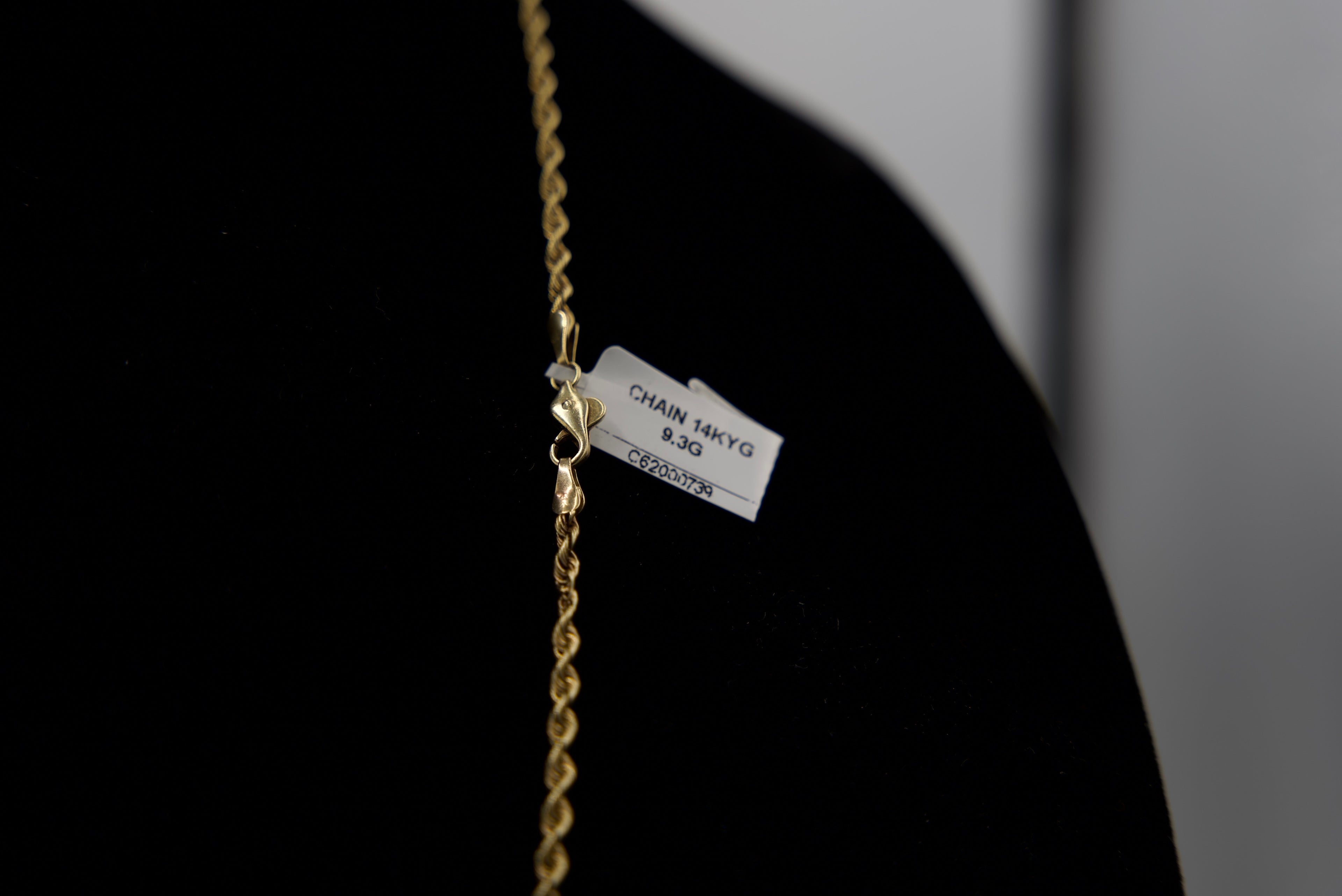 14K Gold Rope Chain 9.3 Grams 24 Inches 3mm