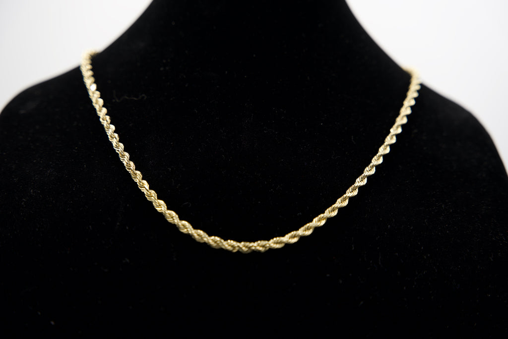 10K Gold Rope Chain 39.6 Grams 24 Inches 4mm