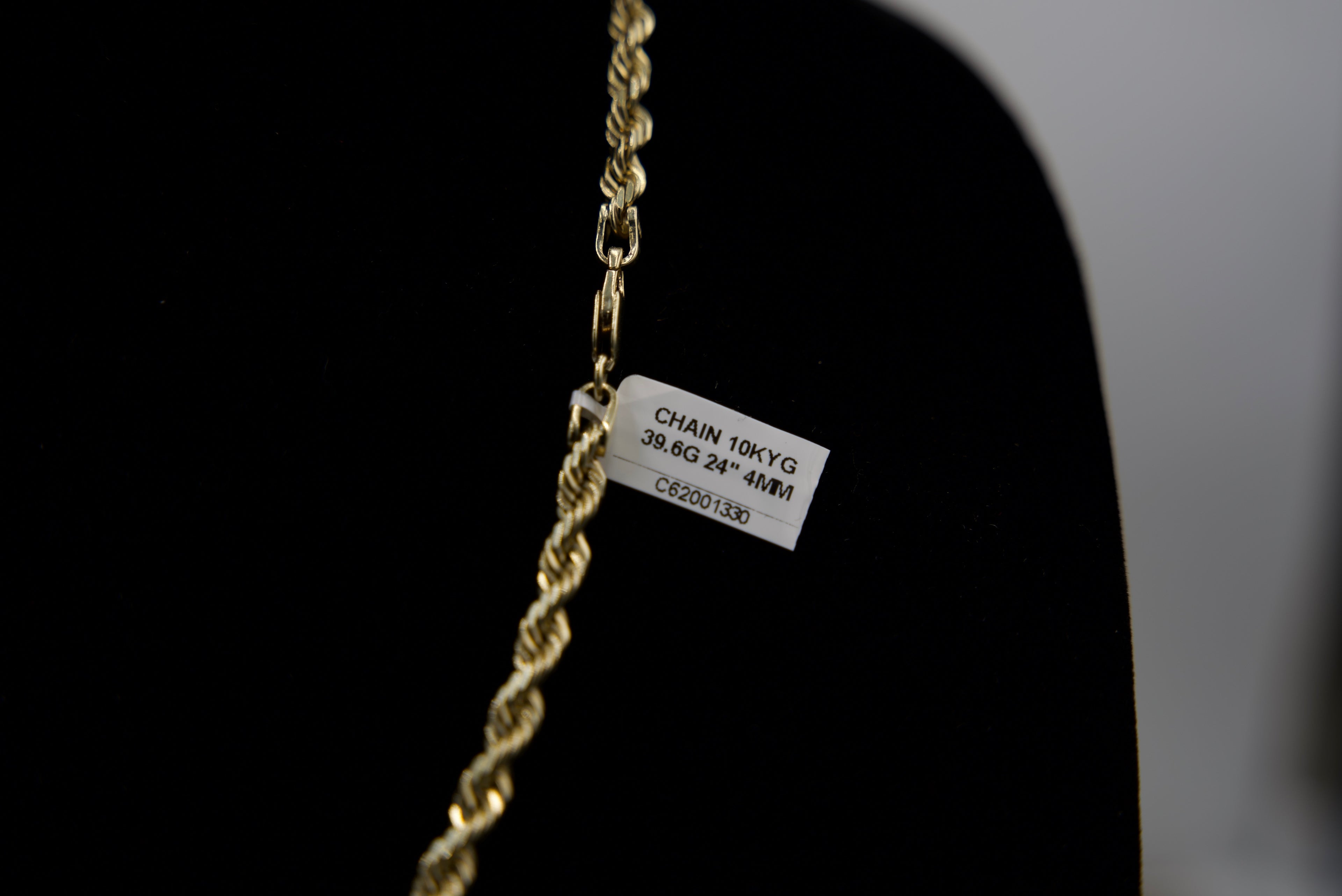 10K Gold Rope Chain 39.6 Grams 24 Inches 4mm