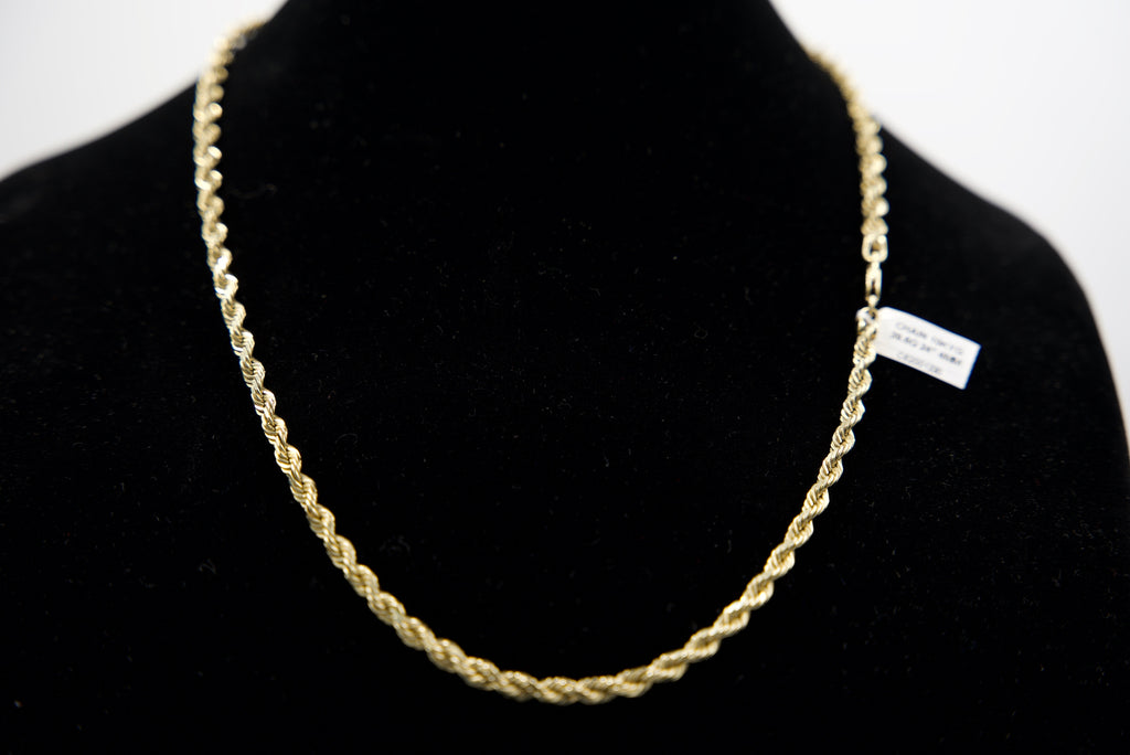 10K Gold Rope Chain 61 Grams 25 Inches 5.25mm