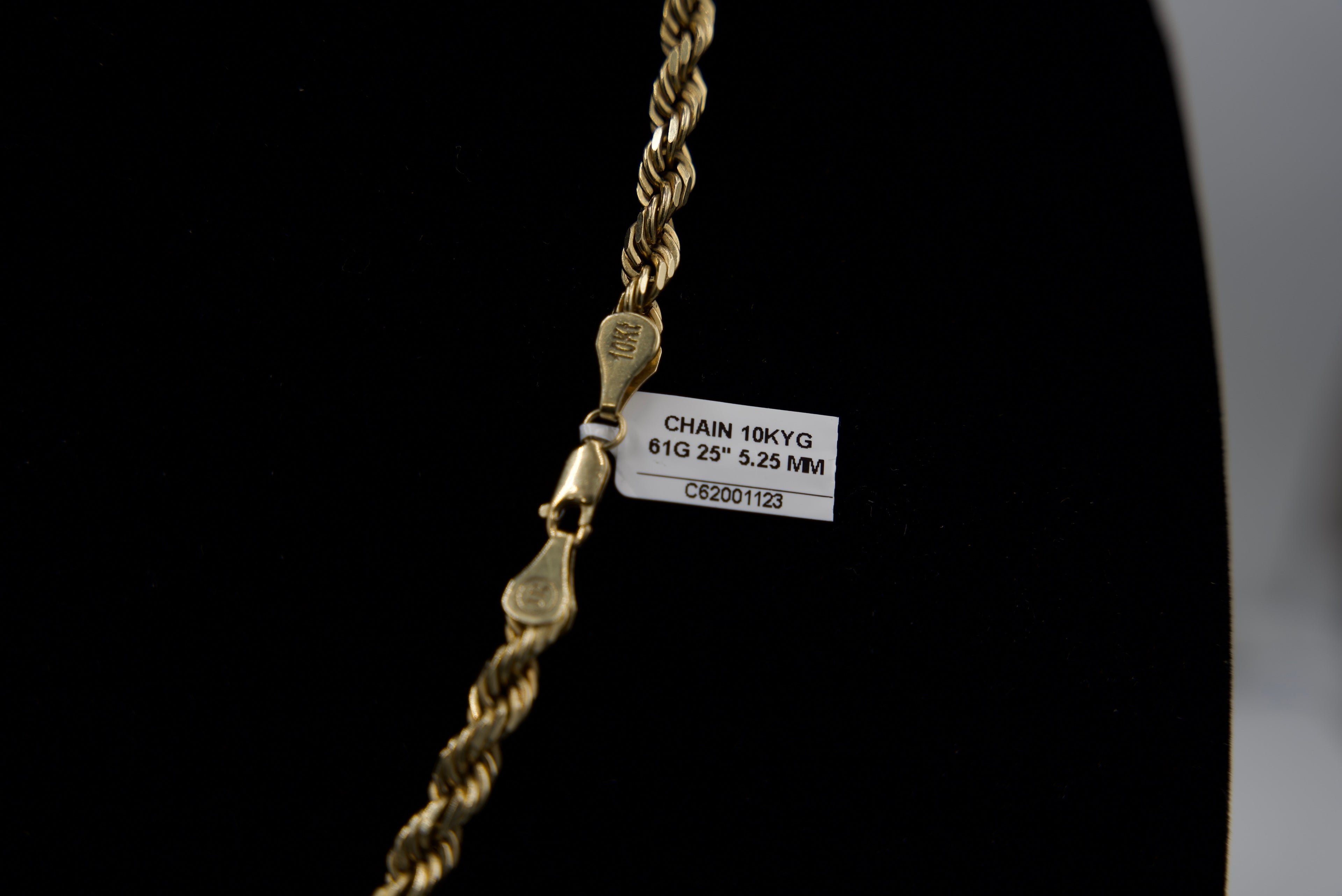 10K Gold Rope Chain 61 Grams 25 Inches 5.25mm