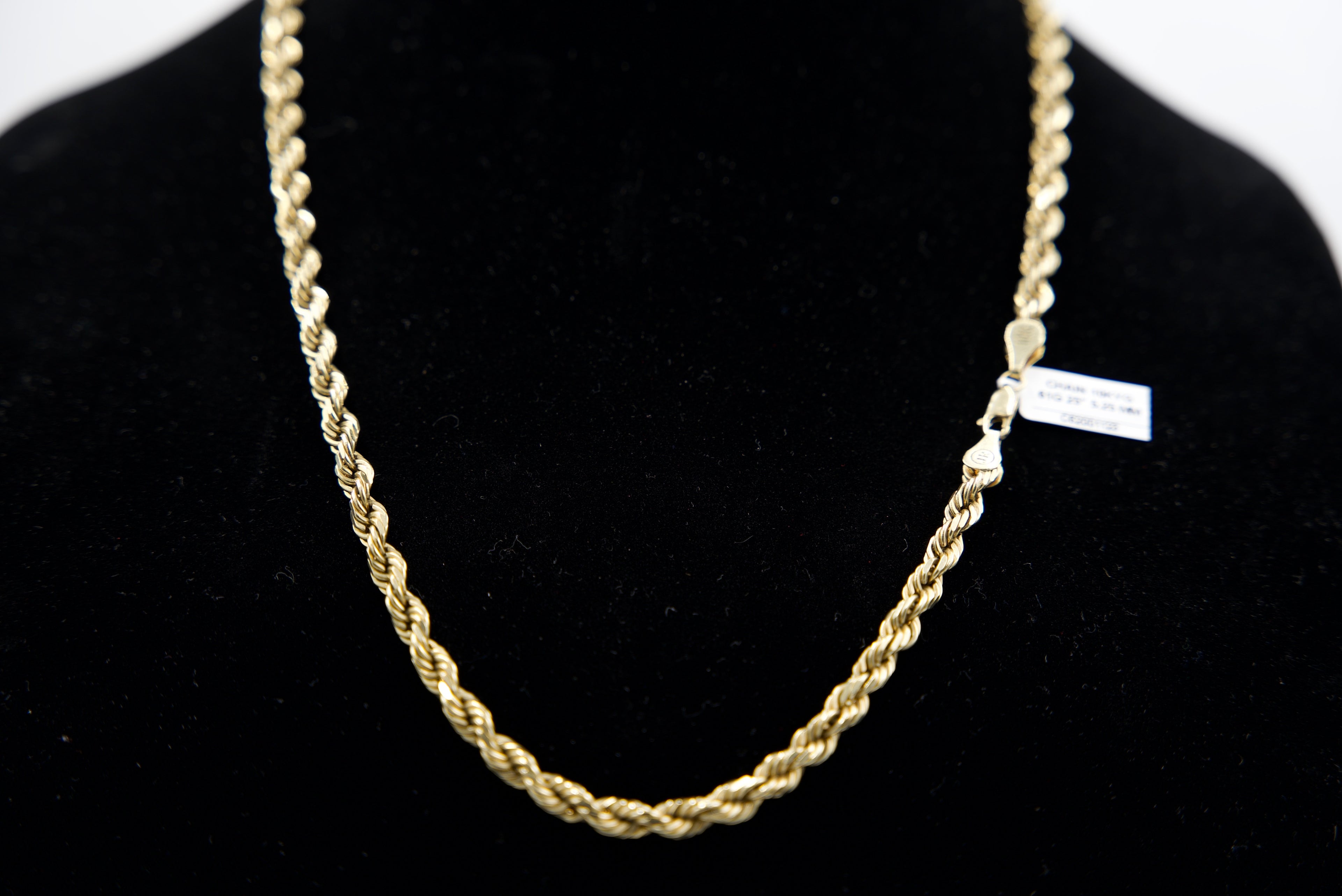10K Gold Rope Chain 61 Grams 25 Inches 5.25mm