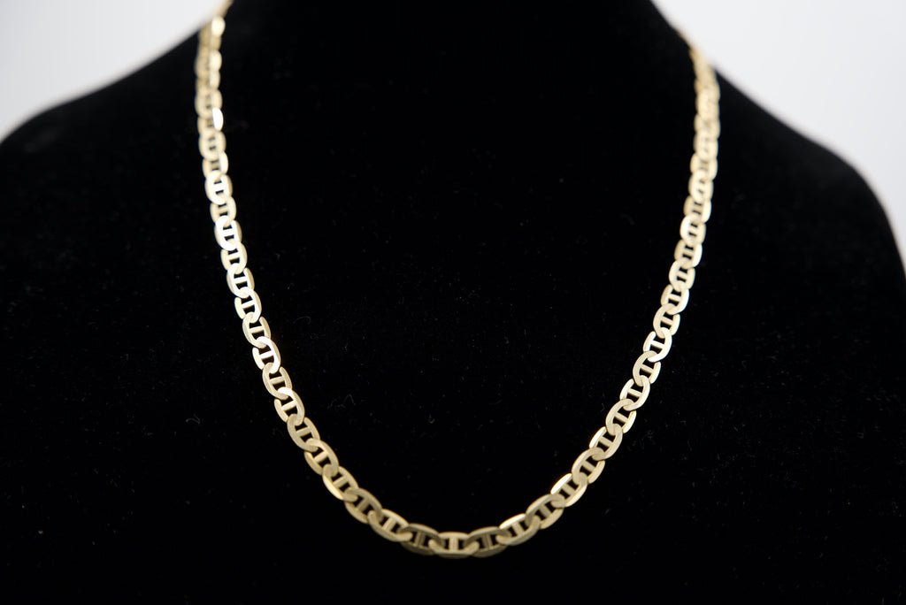 14K Gold Solid Mariner Link Chain 29.7 Grams