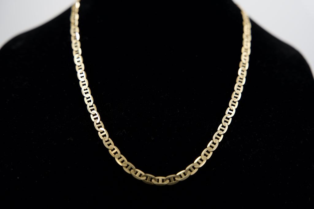 14K Gold Solid Mariner Link Chain 29.7 Grams