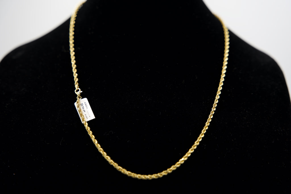 18K Gold Rope Chain 23.1 Grams 24 Inches 3mm