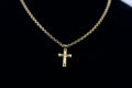 14K Gold Rolo Chain With Cross Pendant 12.6 Grams 22 Inches 3.5mm