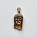 14K Yellow Gold Jesus Face Pendant w/ Diamond Crown – 4.4 Grams