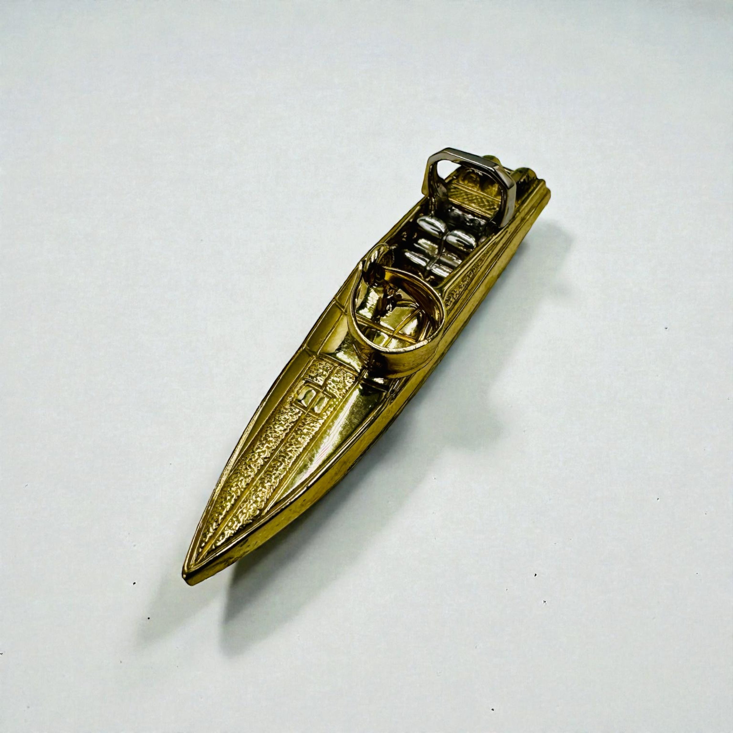 14K Yellow Gold Speed Boat Pendant – 17.3 Grams | Detailed Nautical Statement Piece