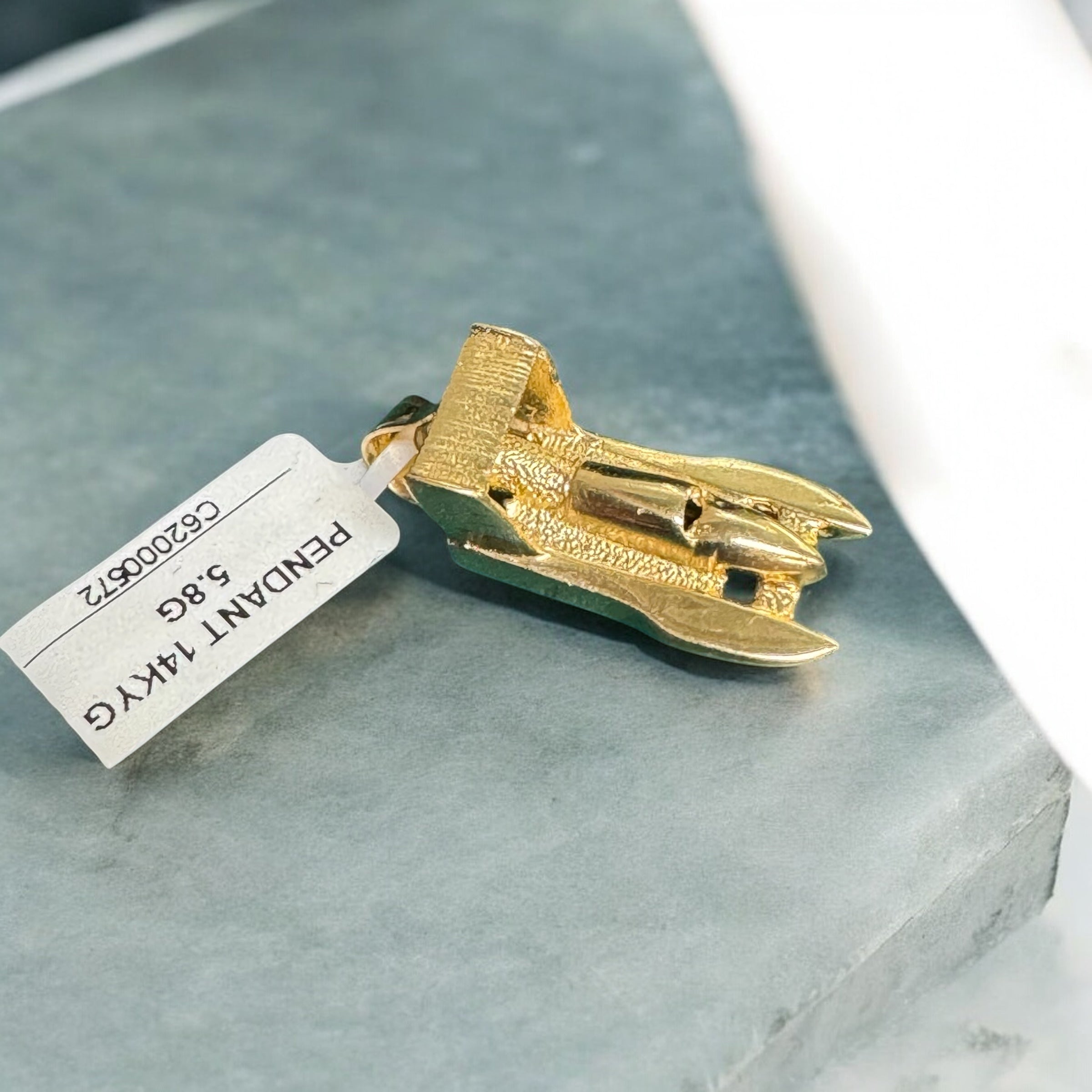 14K Yellow Gold Speed Boat Pendant – 5.8 Grams | Detailed Nautical Design
