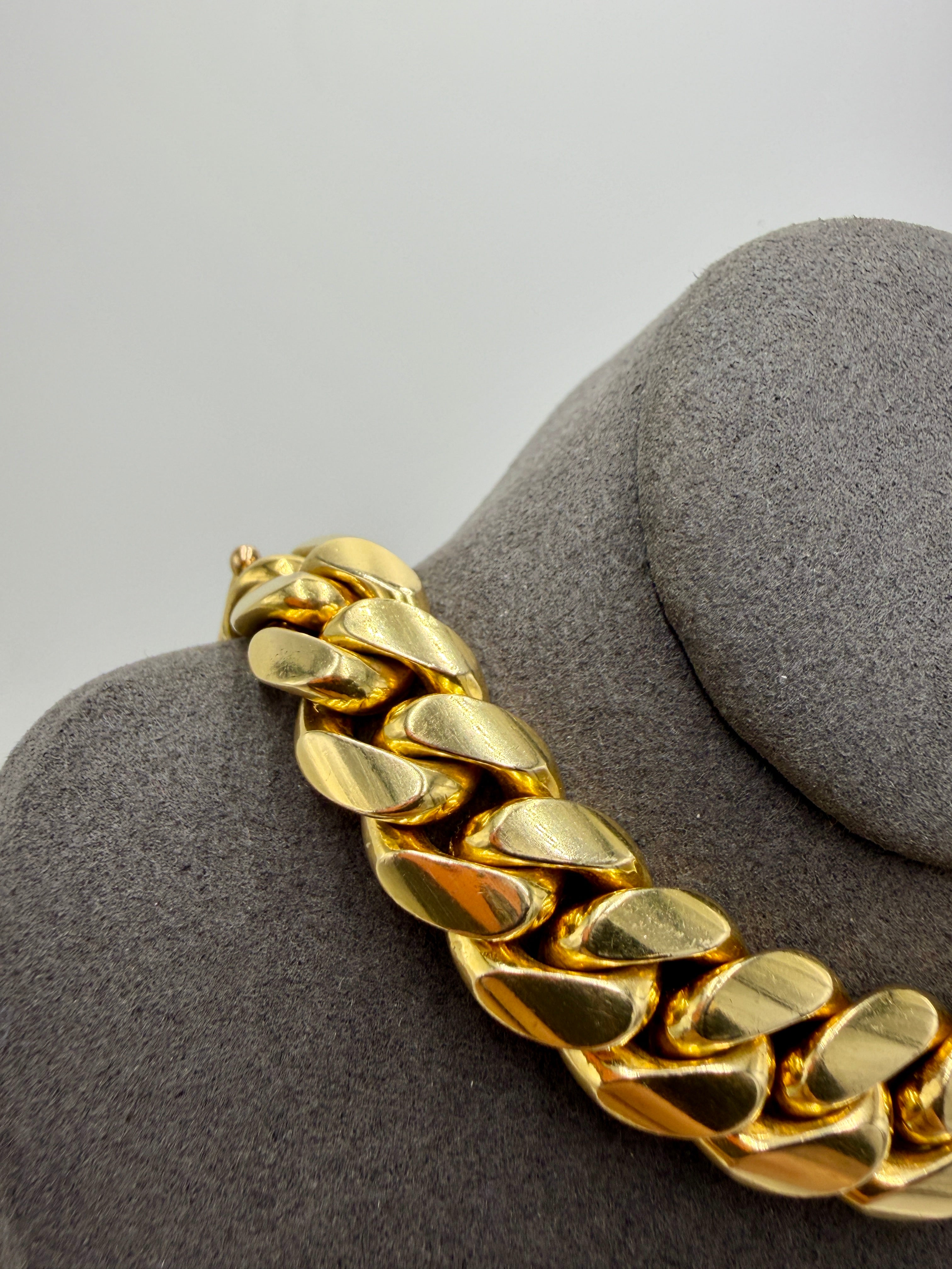 14k Gold Miami Cuban link Bracelet 121grams 8in - 14mm