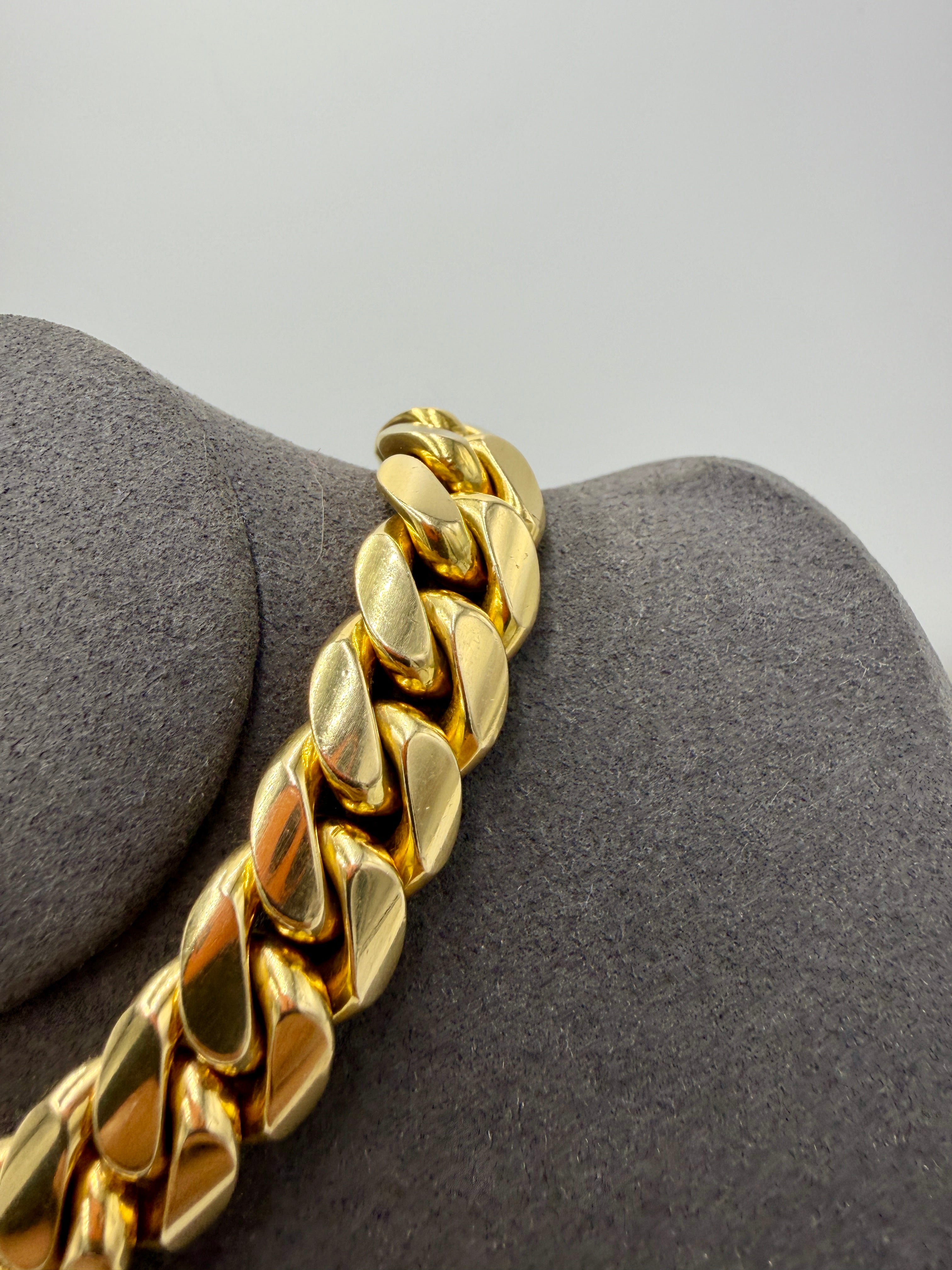 14k Gold Miami Cuban link Bracelet 121grams 8in - 14mm