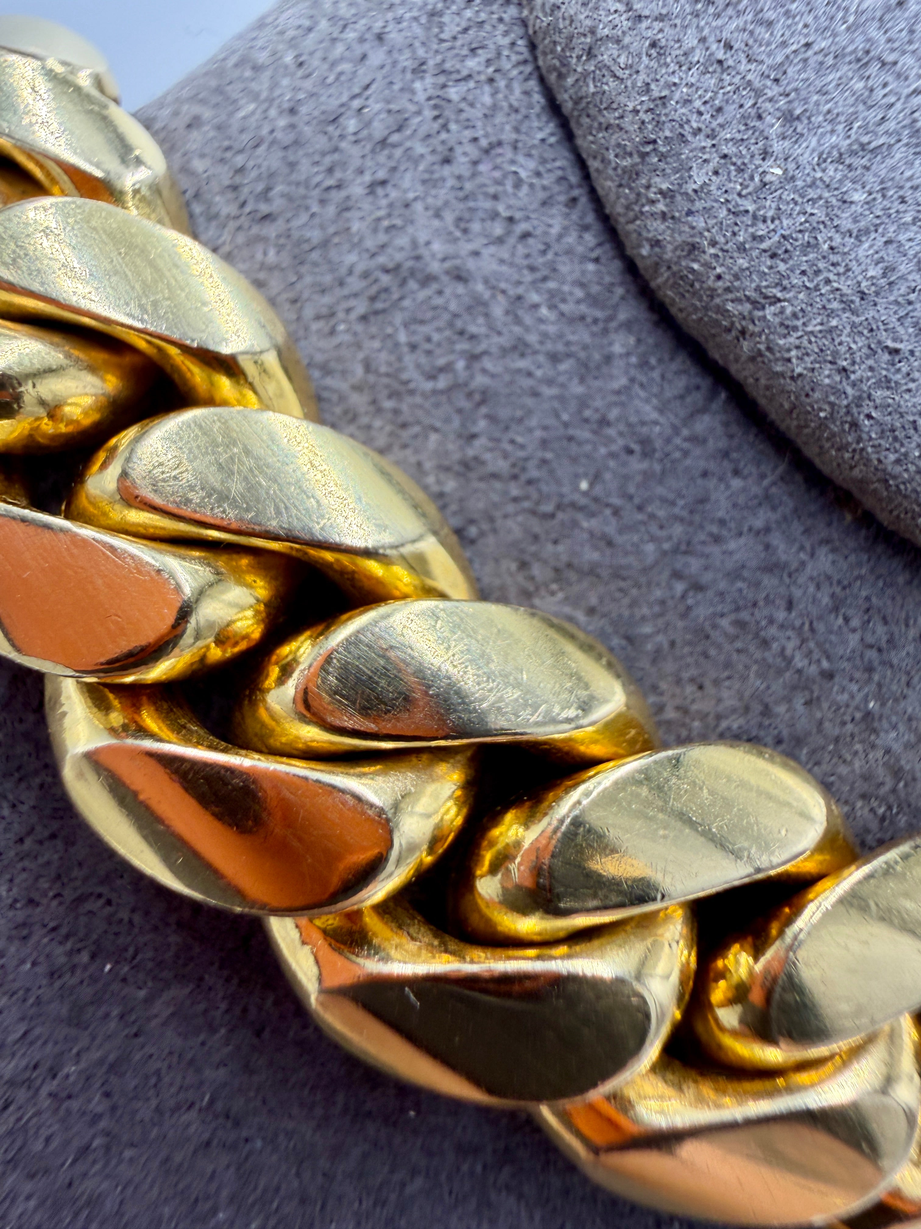 14k Gold Miami Cuban link Bracelet 121grams 8in - 14mm
