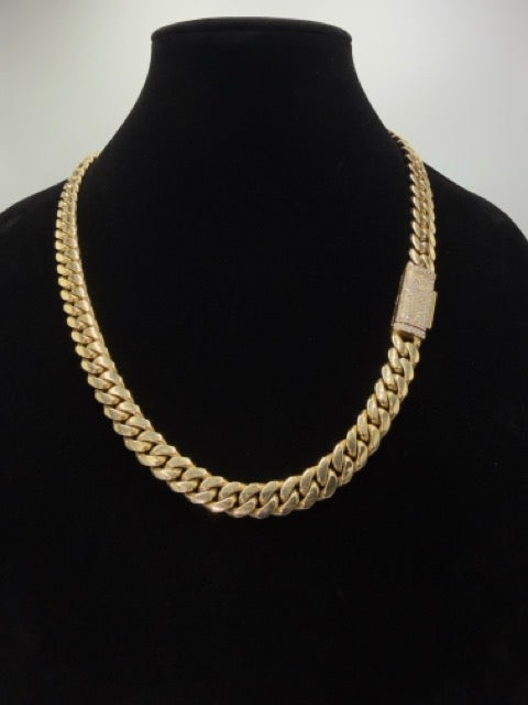 10K Gold Cuban Link Chain – 216.3 Grams | 11mm | Diamond Clasp