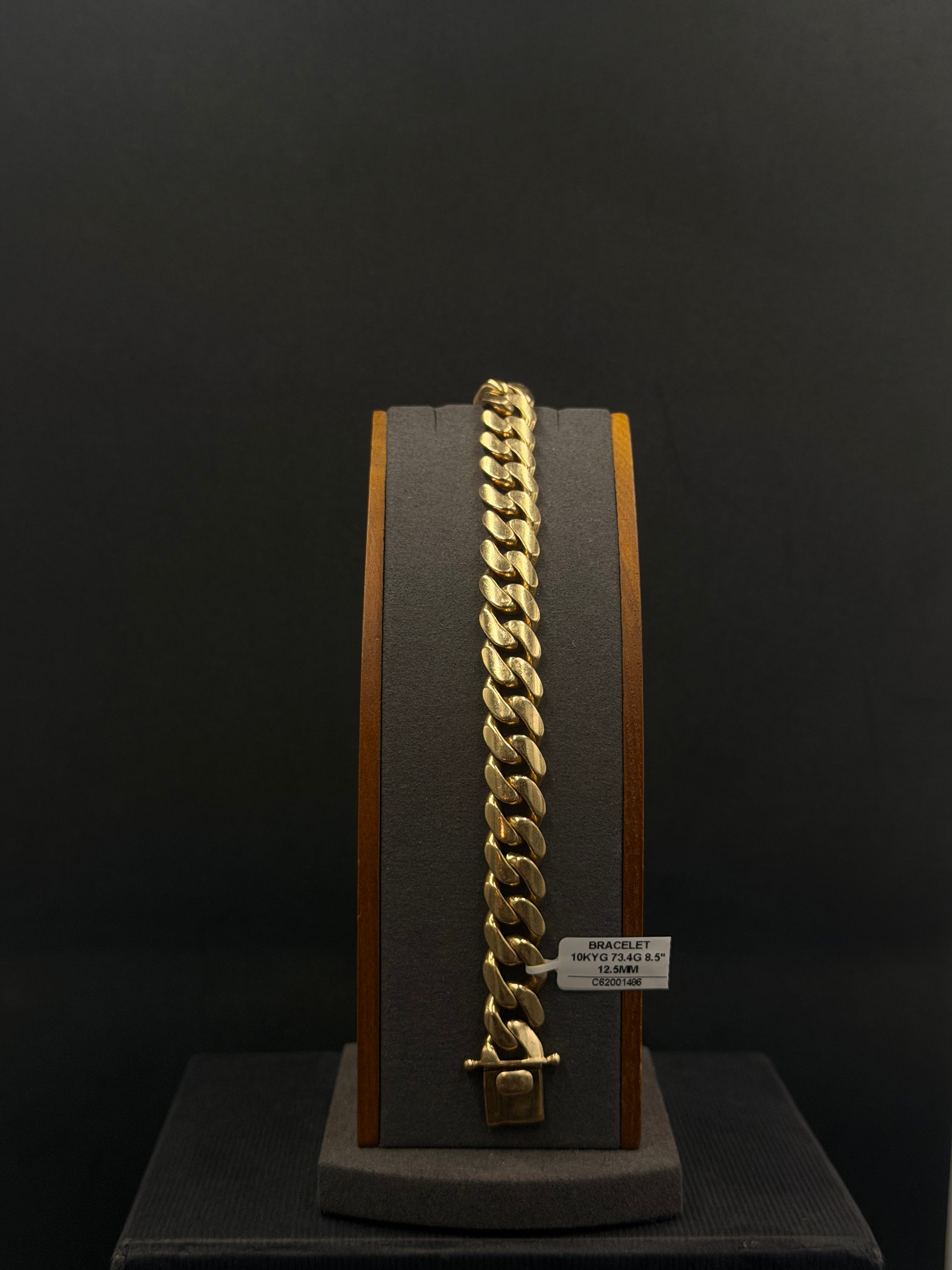 10K Gold Miami Cuban Link Bracelet – 73.4 Grams | 8.5 Inches | 12.5mm