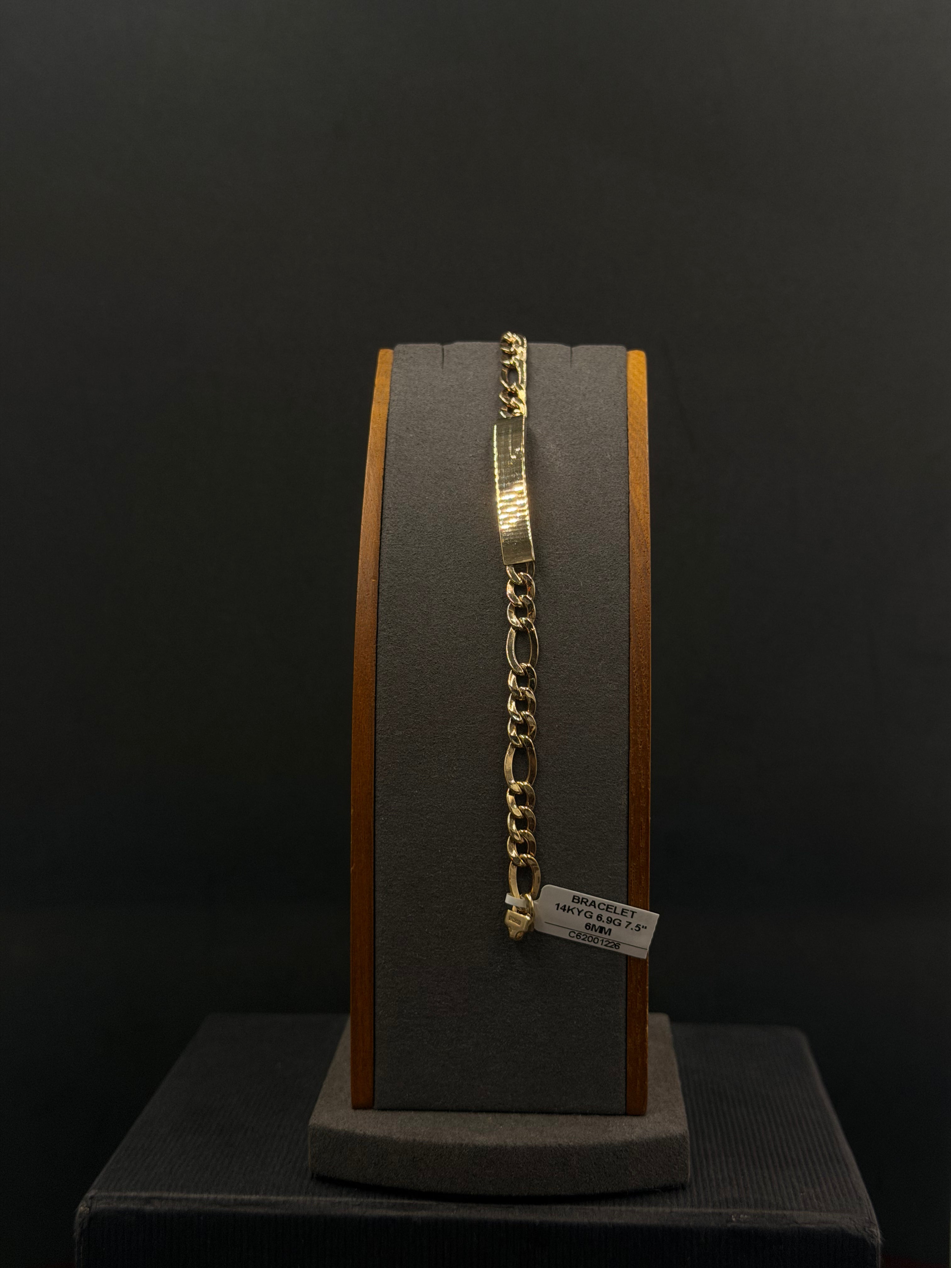 14K Gold Figaro ID Bracelet – 6.9 Grams | 7.5 Inches | 6mm