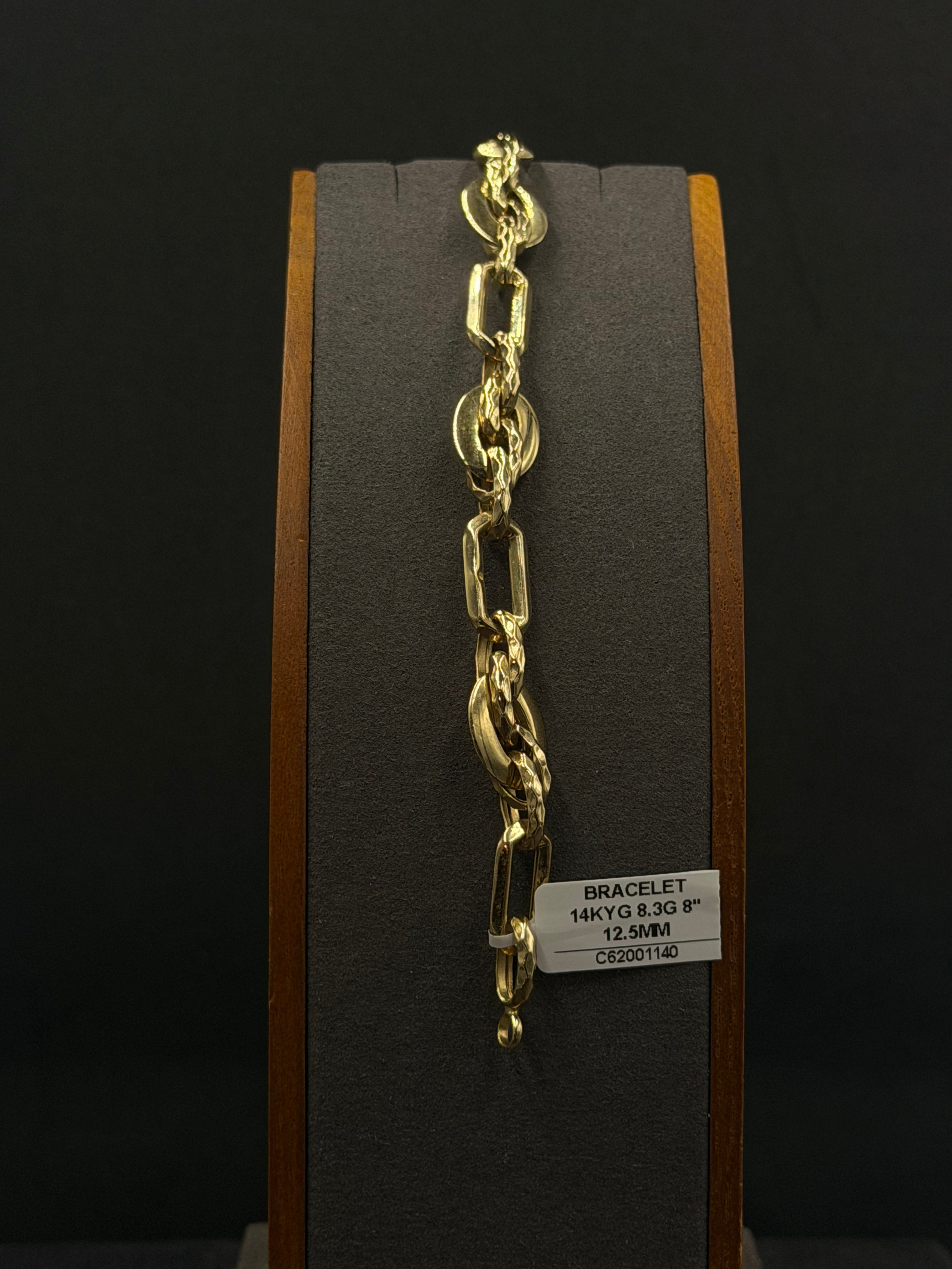 14K Gold Gucci Link Bracelet – 8.3 Grams | 8 Inches | 12.5mm