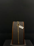 14K Gold Rope Bracelet with Sapphire-Colored Center Stone – 5.6 Grams | 7.5 Inches