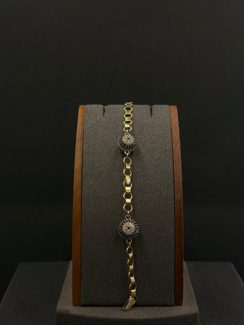 14K Gold Evil Eye Bracelet – 9 Grams | 7 Inches