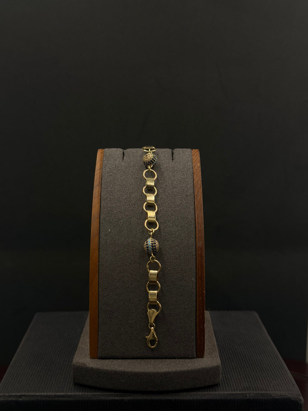 14K Gold Evil Eye Bracelet – 9.8 Grams | 7 Inches