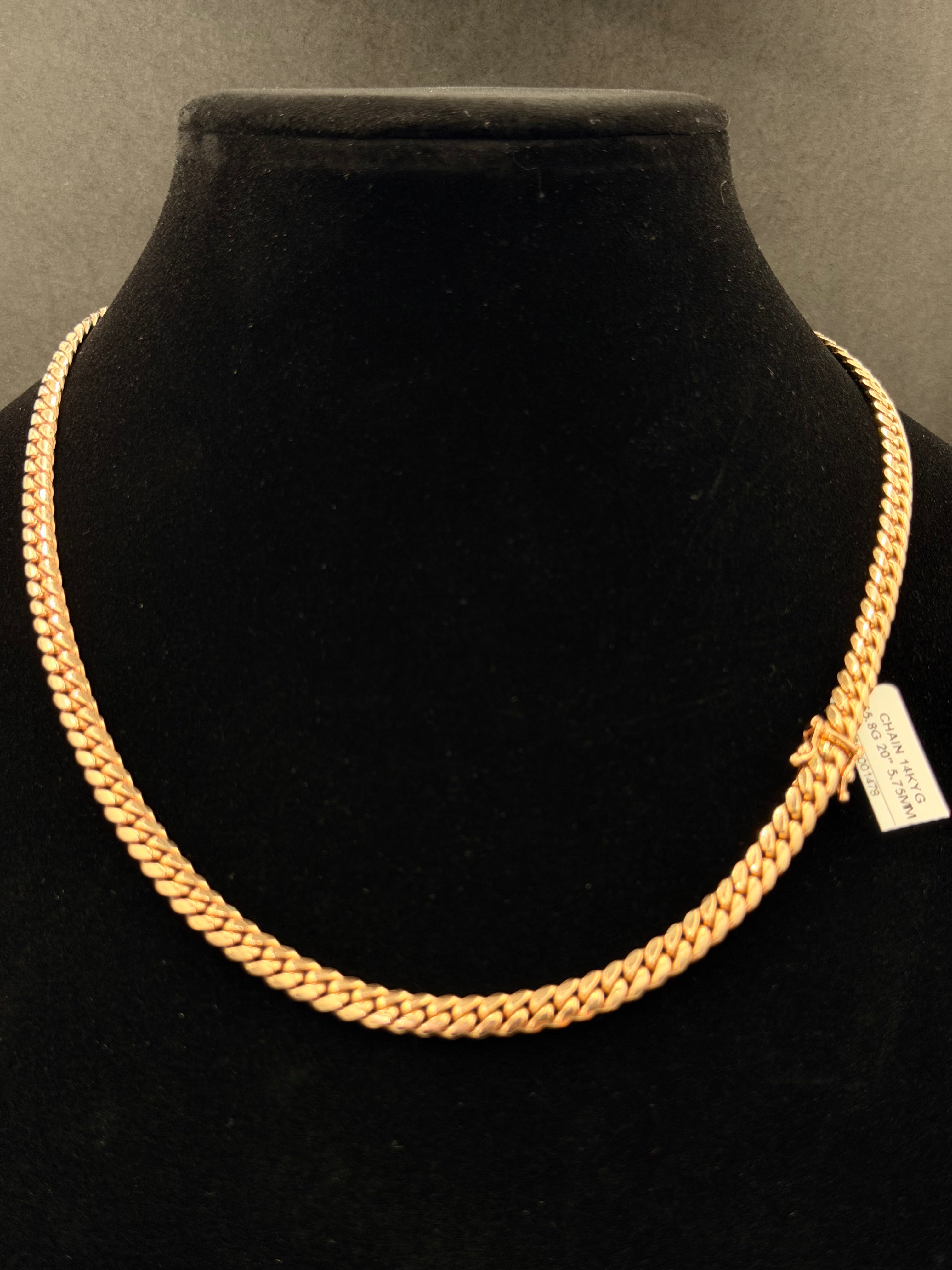 14K Gold Miami Cuban Link Chain 68.5 Grams 20 Inches 7.5mm