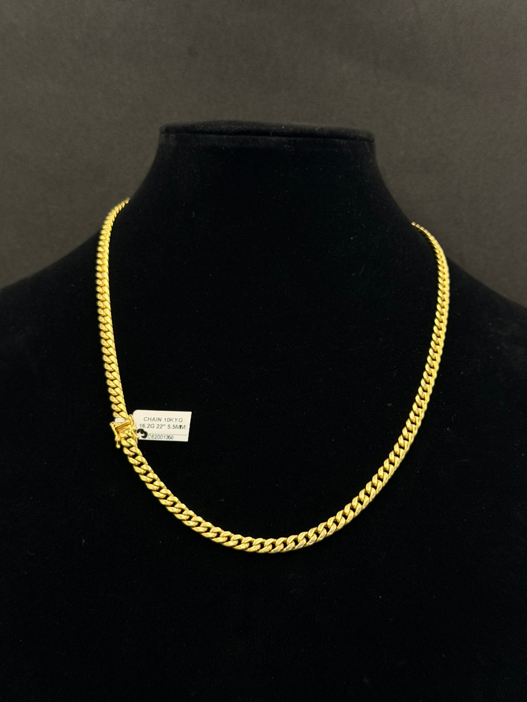 0K Gold Miami Cuban Link Chain 16.2 Grams 22 Inches 5.5mm