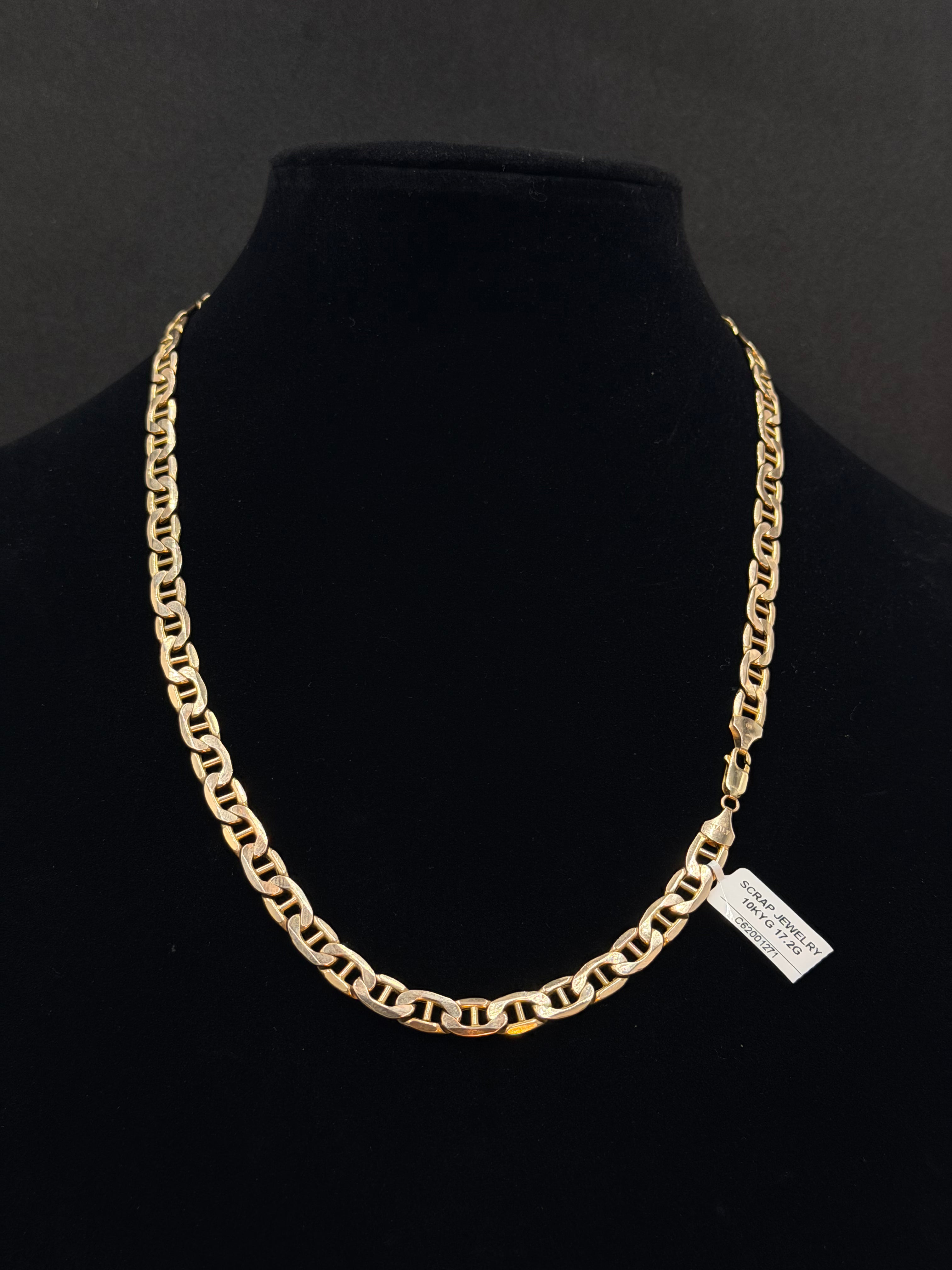 10K Gold Mariner Link Chain 17.2 Grams 22 Inches