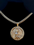 10K Gold Saint Lazarus Pendant 47.3 Grams Large Religious Medallion