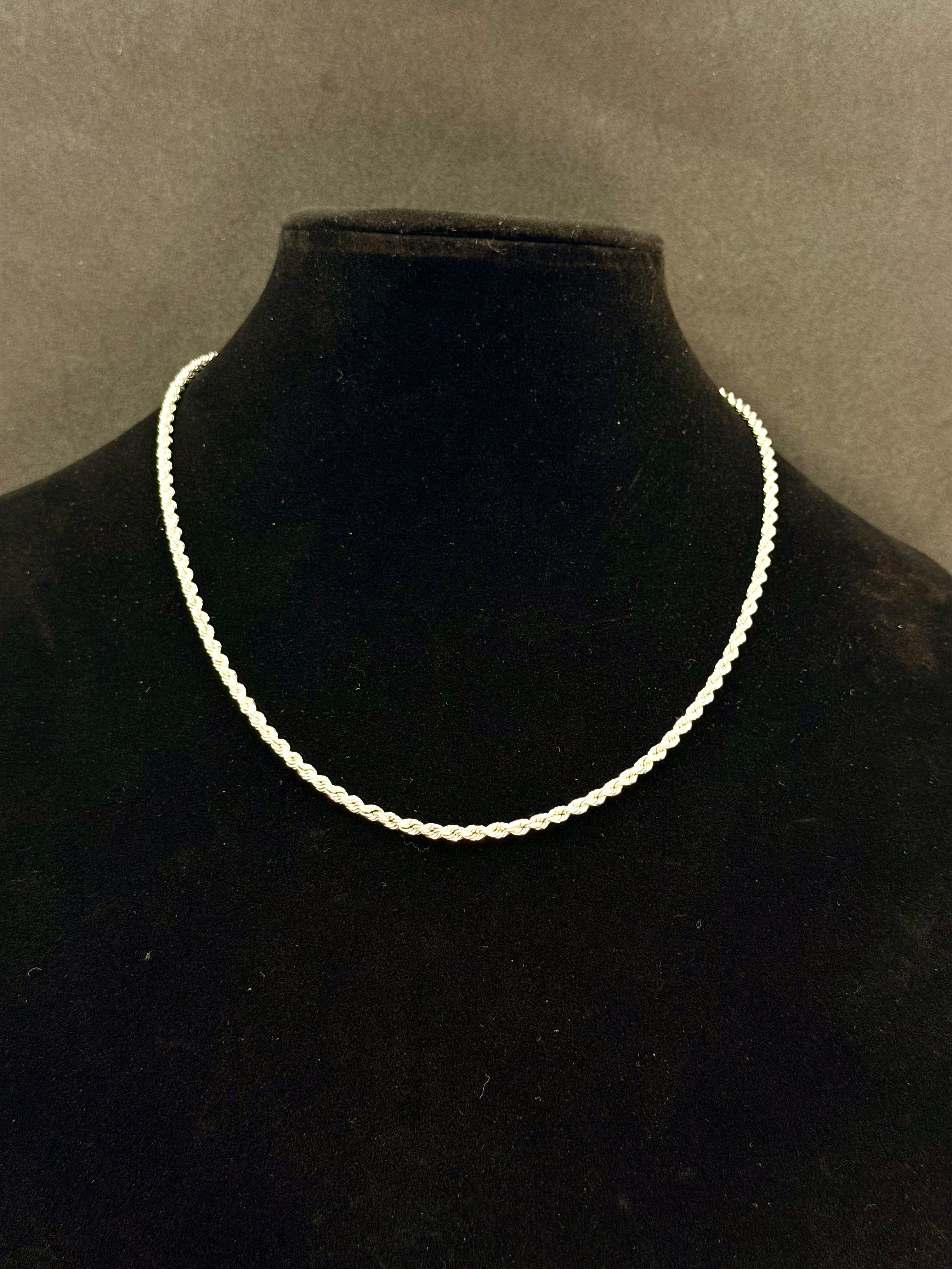 10K White Gold Rope Chain – 7.0 Grams | 20 Inches