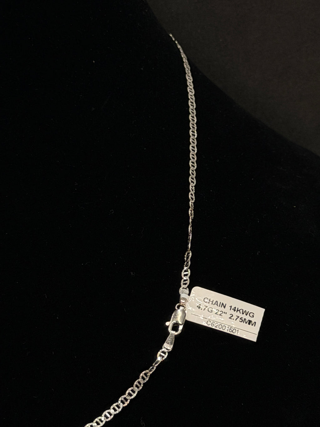 14K White Gold Mariner Chain – 4.7 Grams | 22 Inches | 2.75mm