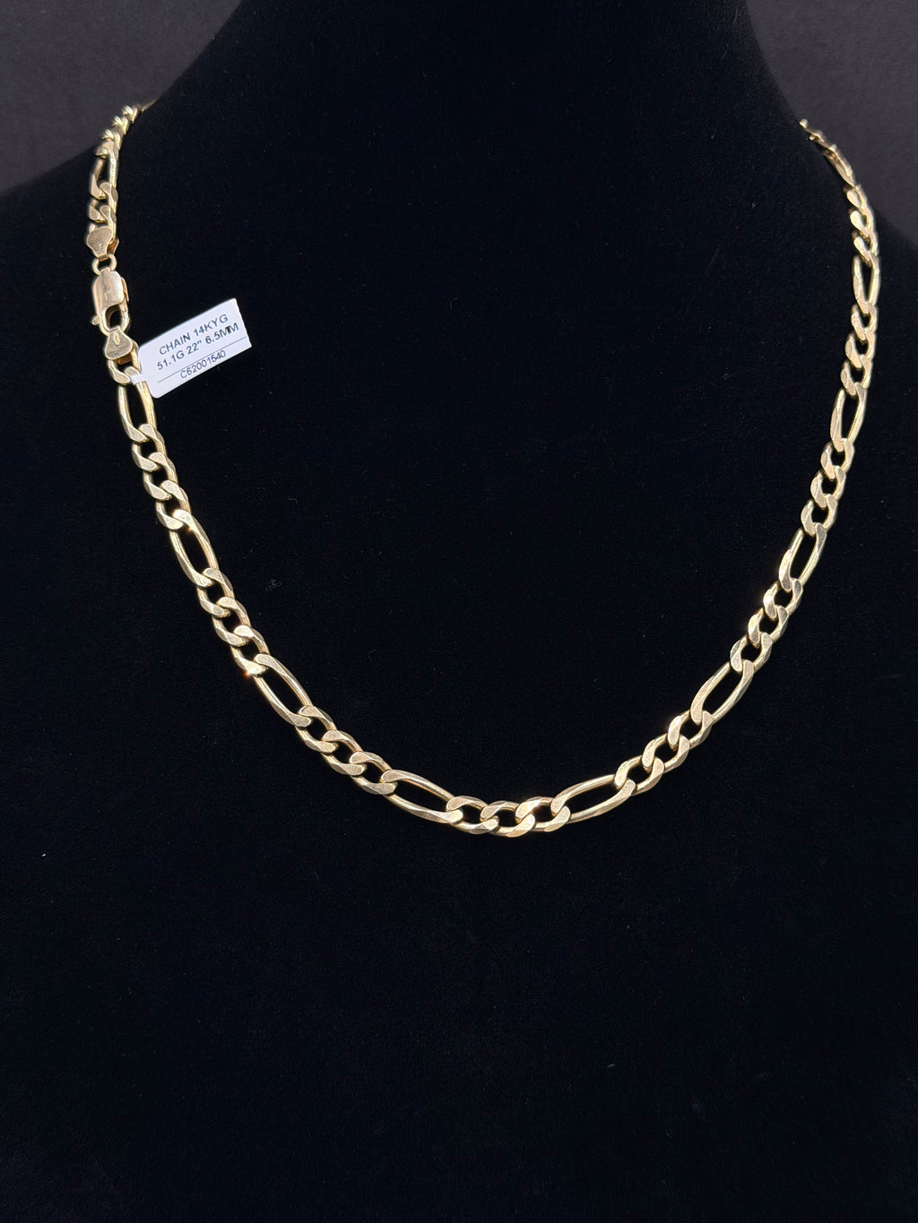 14K Gold Figaro Chain – 51.1 Grams | 22 Inches | 6.5mm