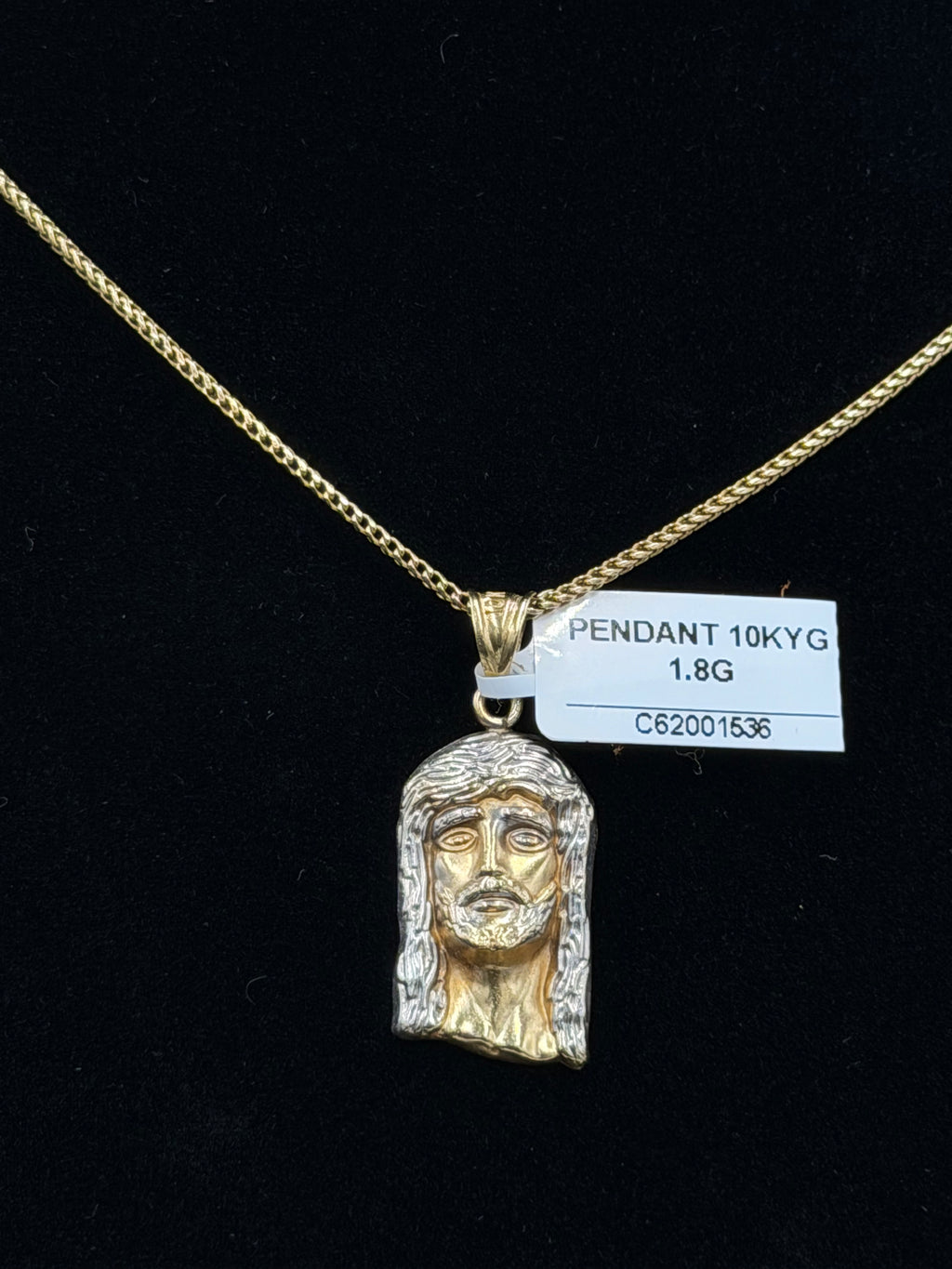 10K Two-Tone Jesus Head Pendant – 1.8 Grams