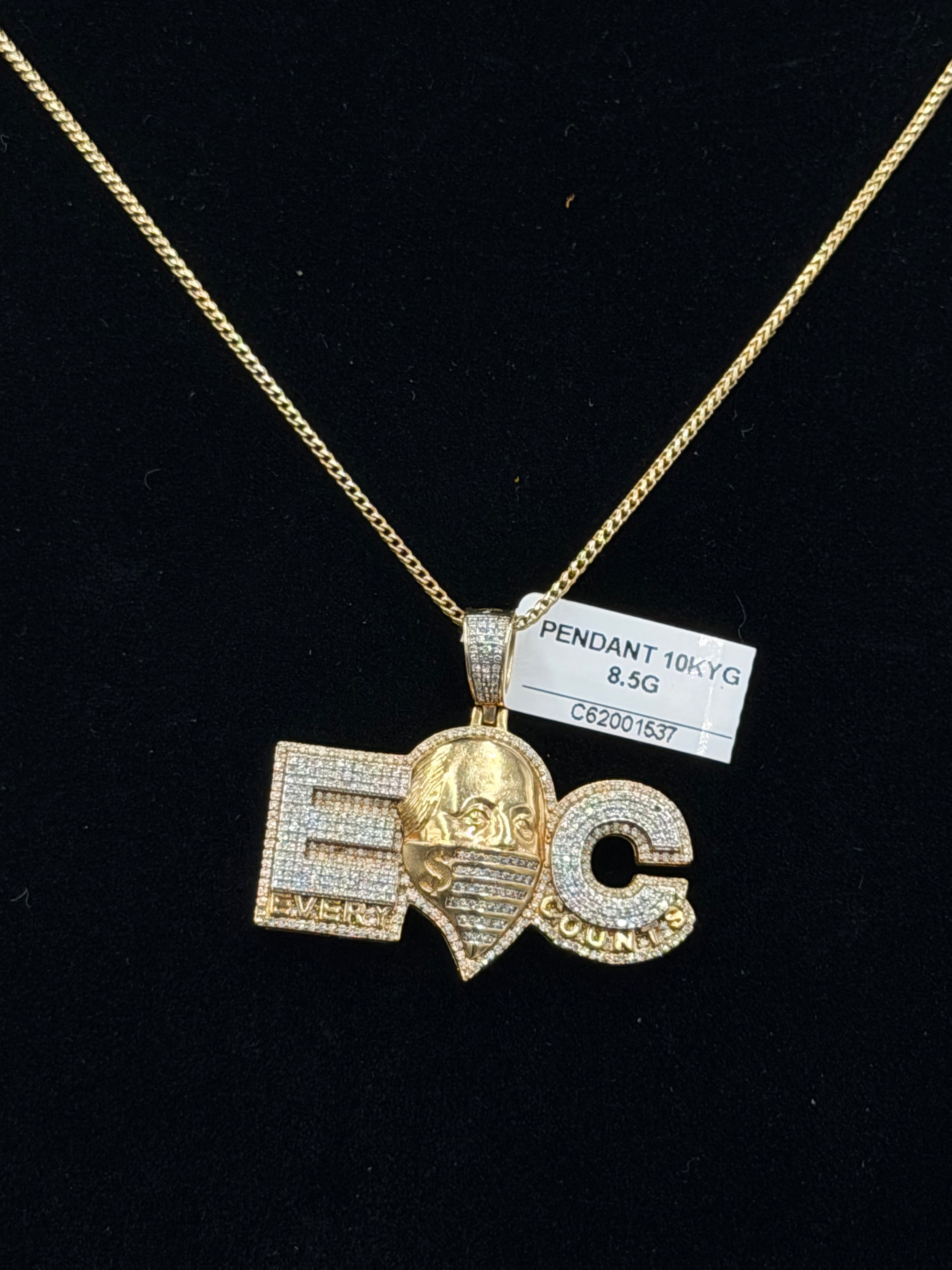 10K Gold Diamond-Cut “EOC – Every One Counts” Pendant – 8.5 Grams