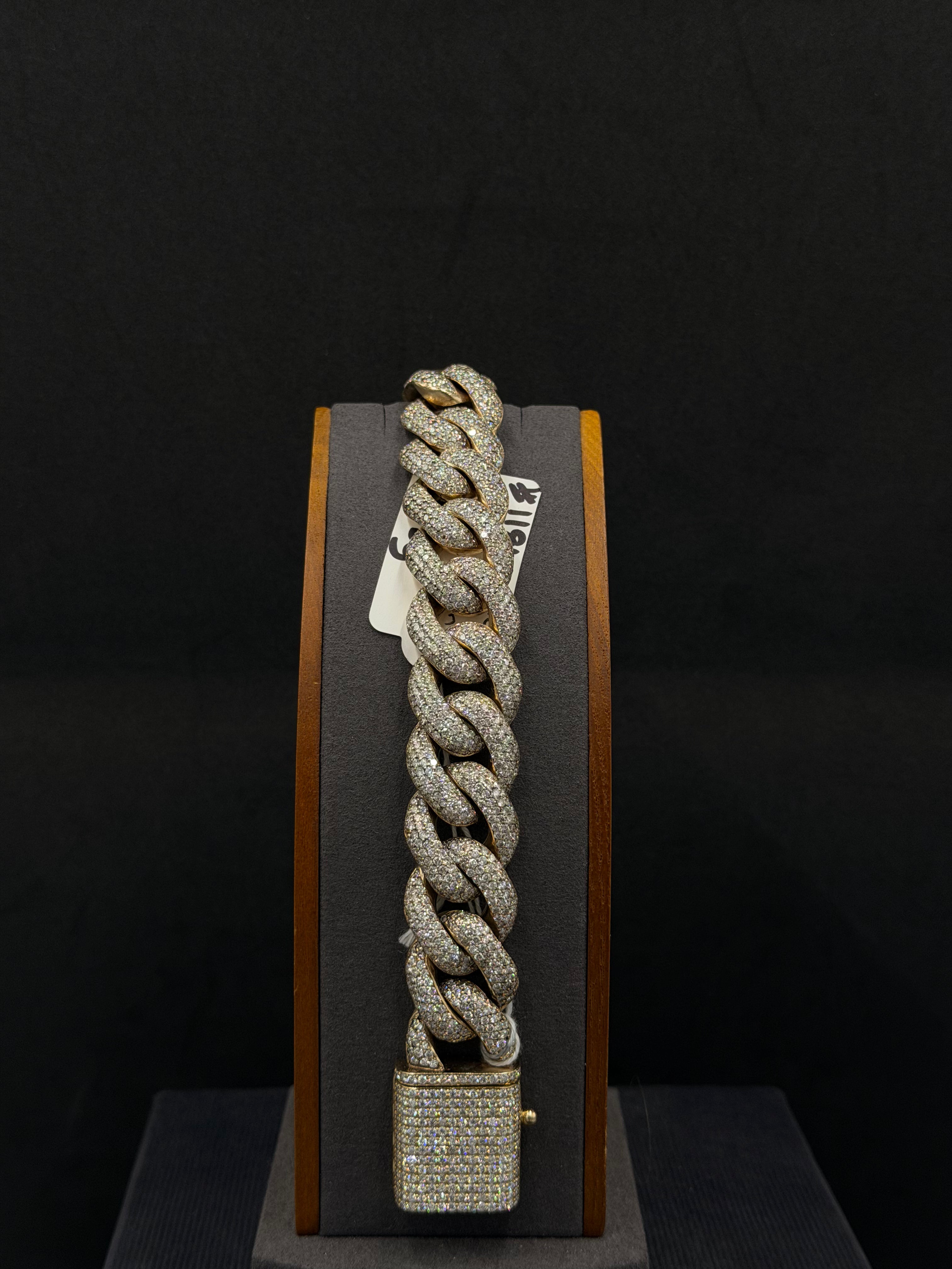 10K Gold Diamond Cuban Link Bracelet – 178.5 Grams | 20mm | 8 Inches
