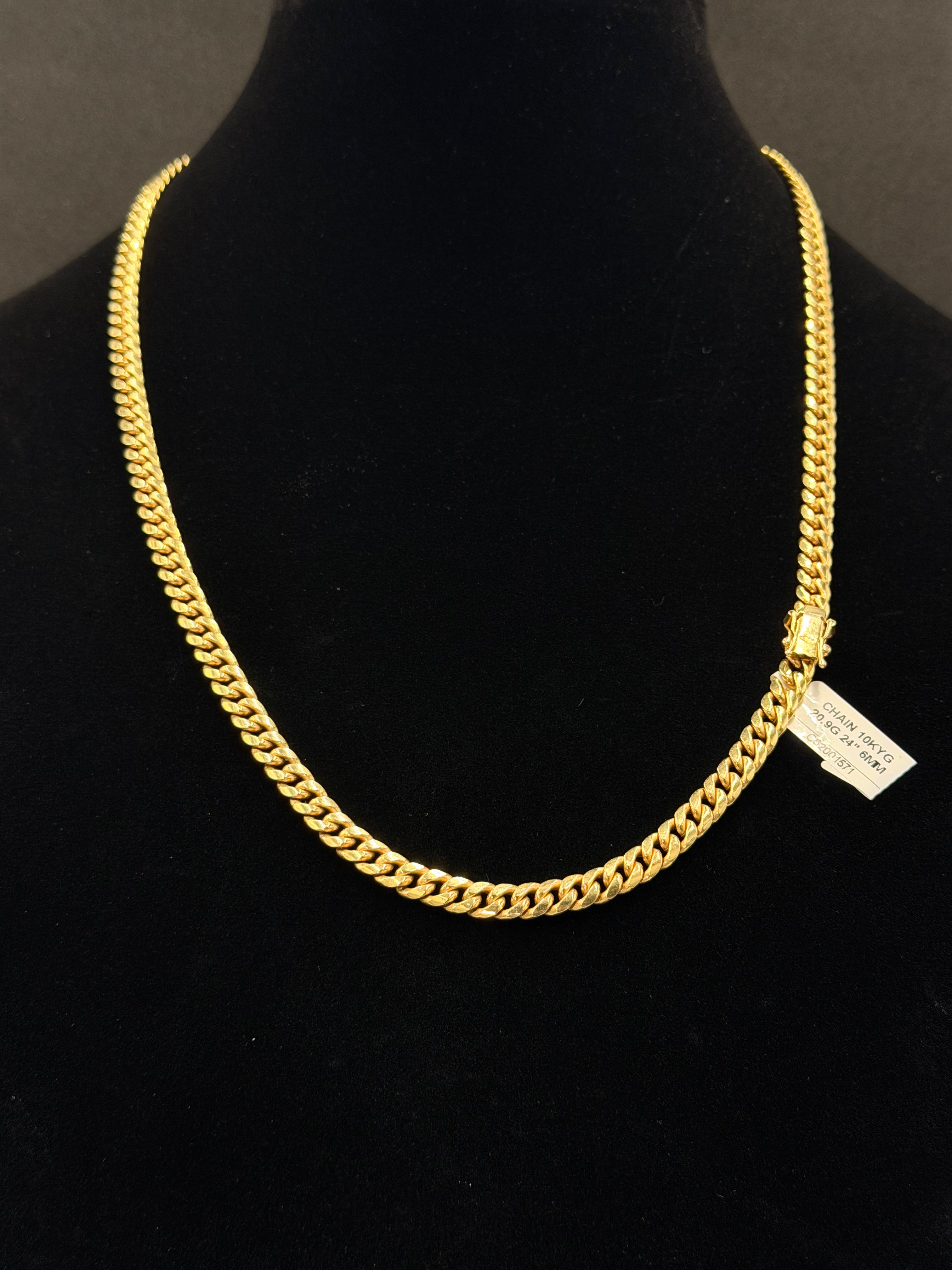 10K Gold Miami Cuban Link Chain – 20.9 Grams | 24 Inches | 6mm