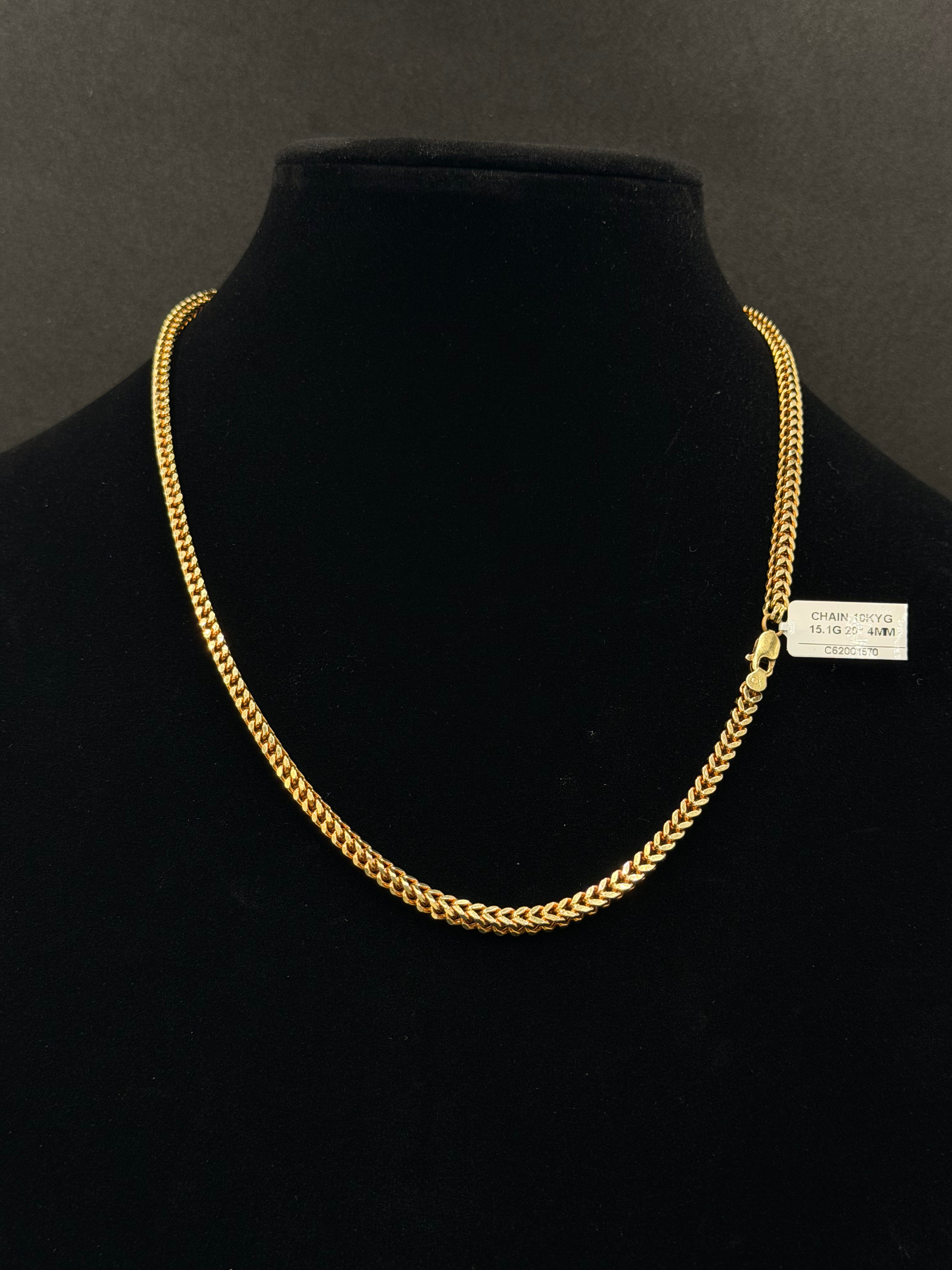 10K Gold Franco Chain – 15.1 Grams | 20 Inches | 4mm