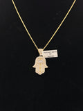 10K Gold Diamond Hamsa Hand Pendant – 5.0 Grams