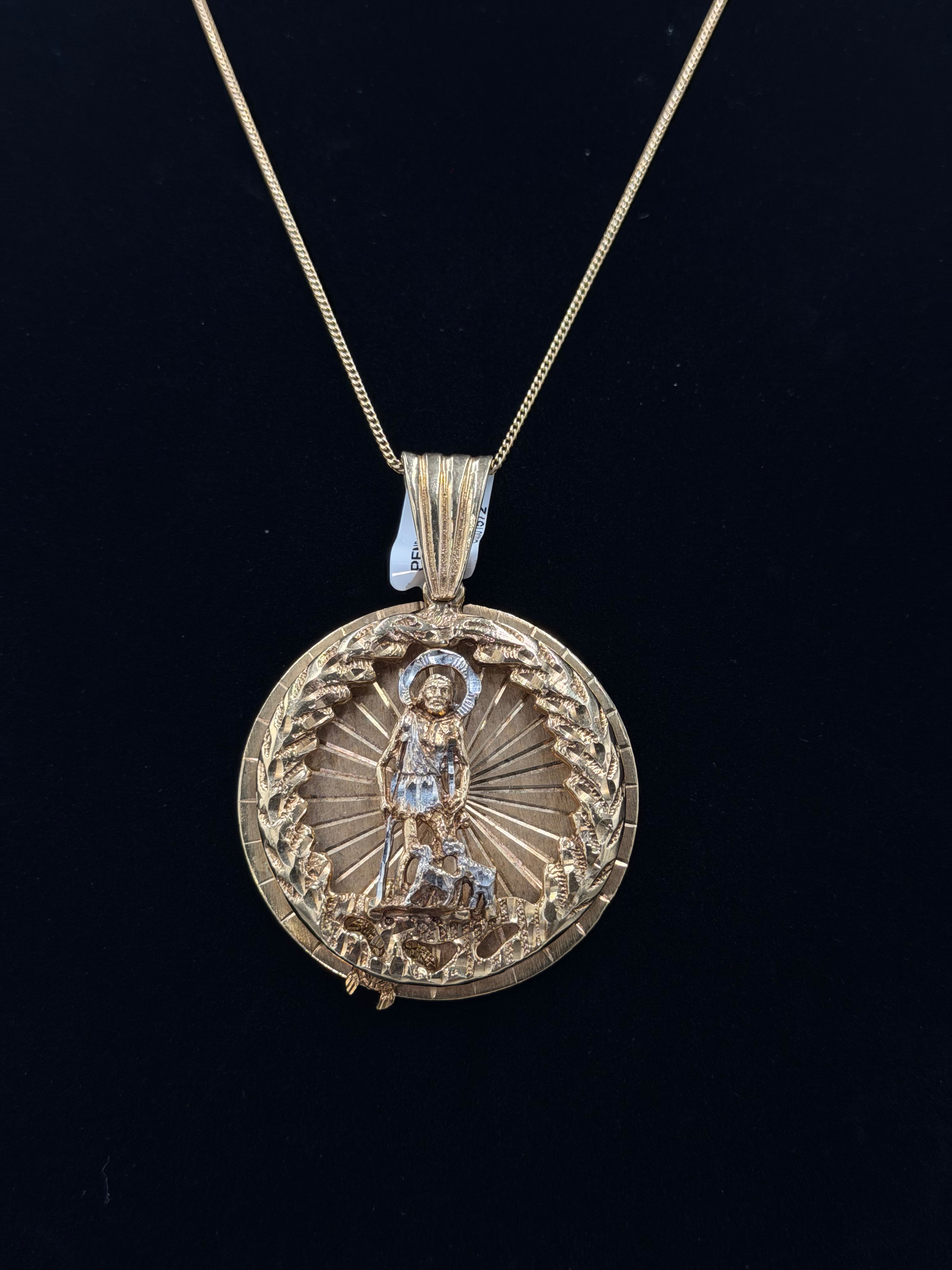 10K Gold Saint Lazarus Medal Pendant – 33.5 Grams