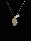 10K Gold Diamond Hamsa Hand Pendant – 8.8 Grams